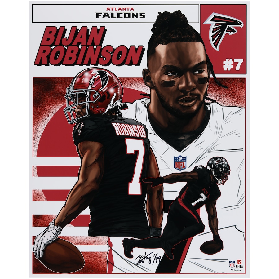 Bijan Robinson Atlanta Falcons 16 x 20 Photo Print by Brian Kong Edition of 99