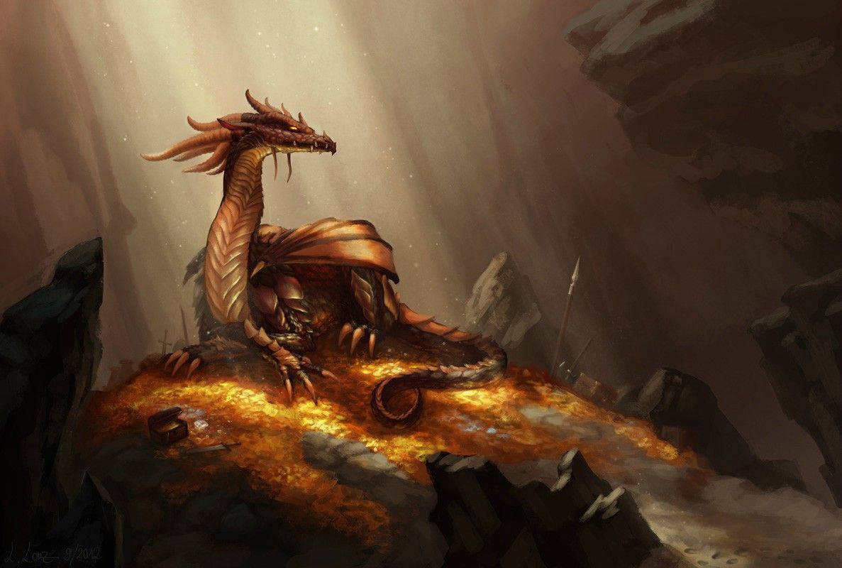 Download Hoard of Dragon's Gold in Dungeons and Dragons Wallpaper