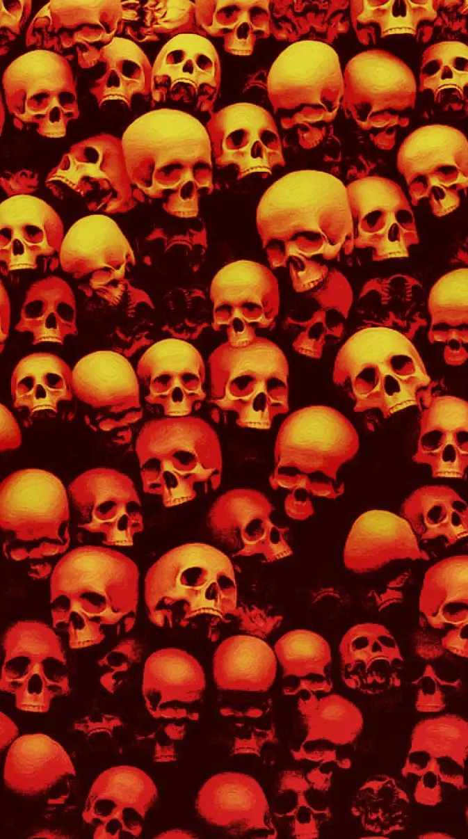 Fire orange skull wallpaper