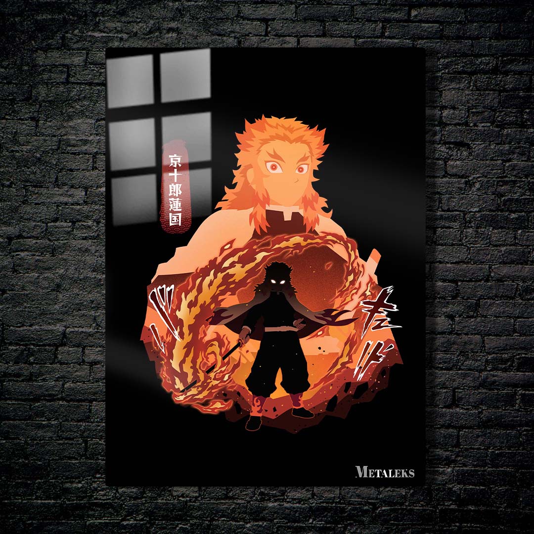 Rengoku Kyojuro Minimalist Poster, Picture, Metal Print, Handmade