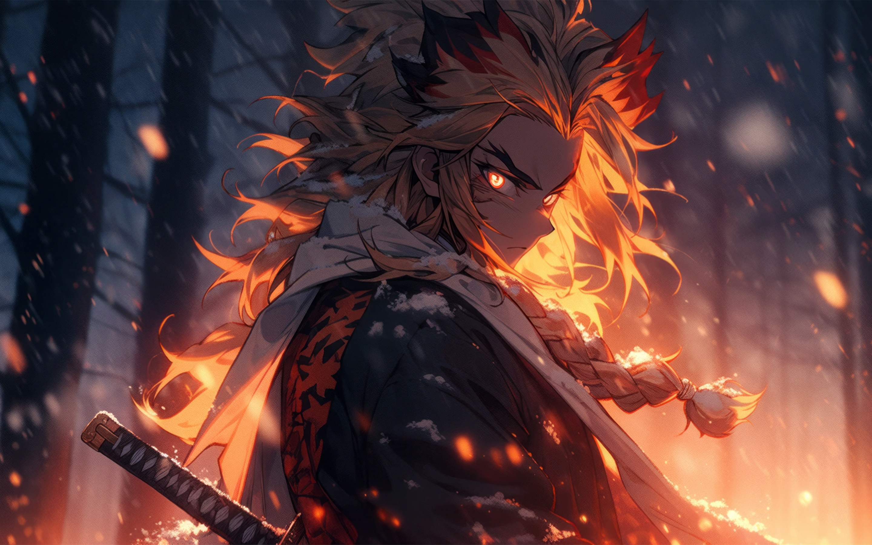 Kyojuro Rengoku (Kimetsu no Yaiba) 5K Wallpaper