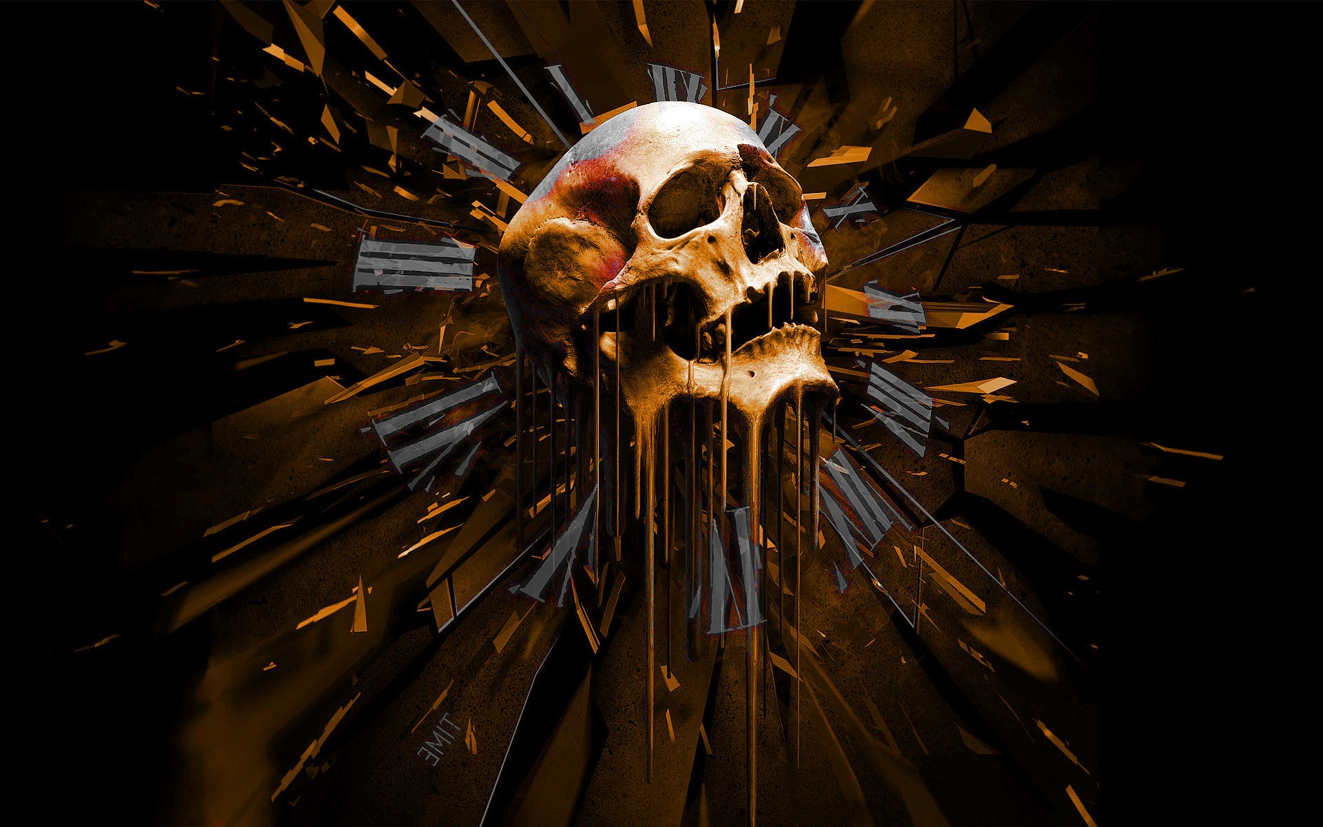 abstract, Skull, Orange Wallpaper HD / Desktop and Mobile Background