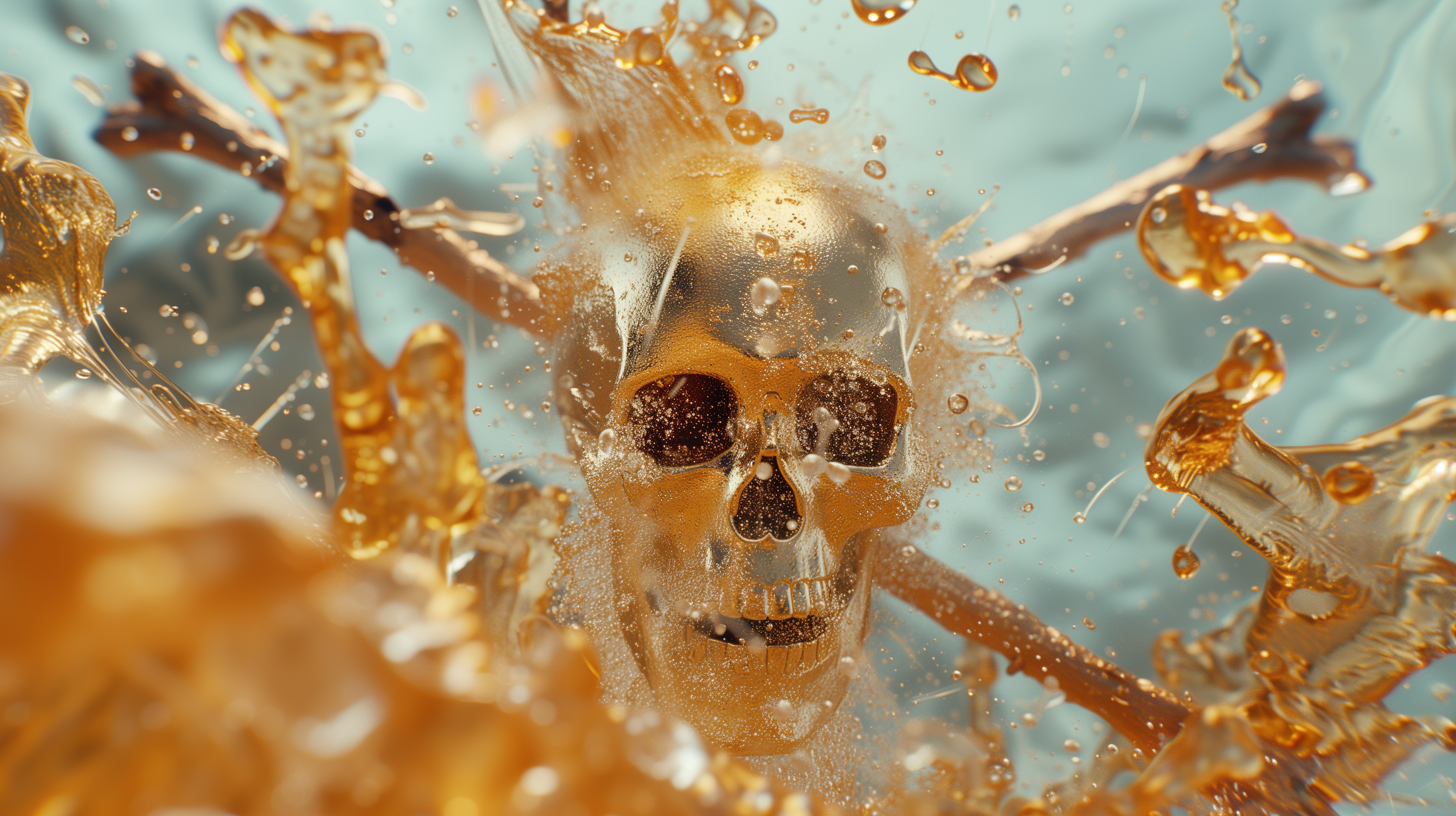 HD Skull and Crossbones Wallpaper Splash Motif