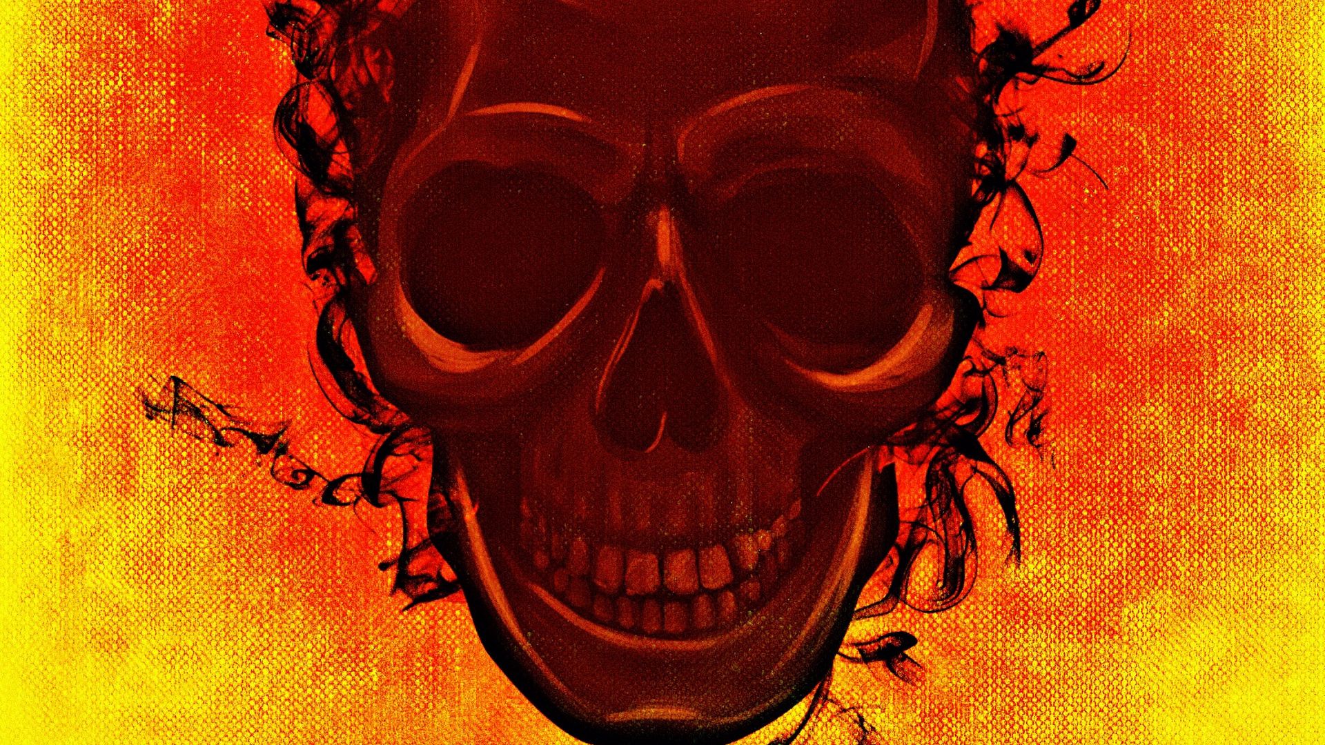 Download wallpaper 1920x1080 skull, smoke, smile, art full hd, hdtv, fhd, 1080p HD background