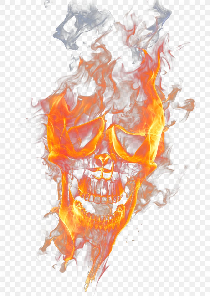 Skull Fire Flame Wallpaper PNG