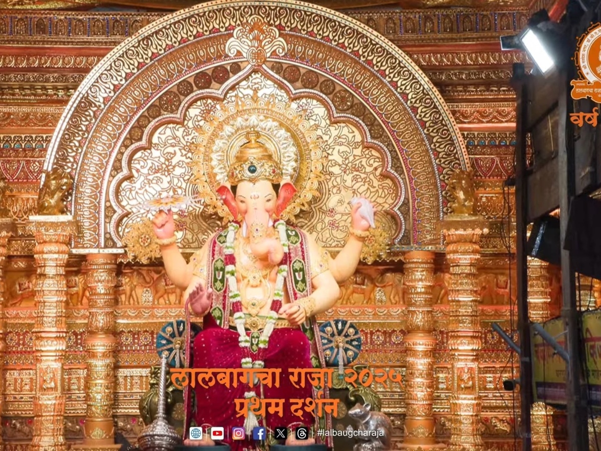 Lalbaugcha Raja 2025 Photo: First Look of Mumbai's Iconic Ganpati Idol Unveiled; See Picture