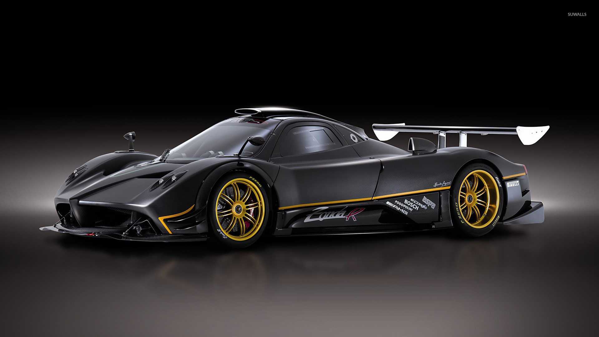 Black Pagani Zonda front side view wallpaper wallpaper