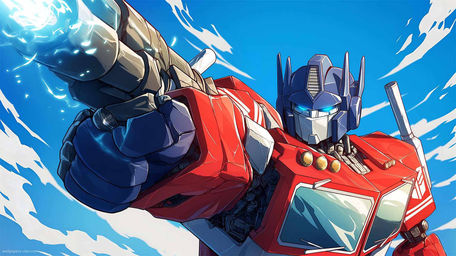 Optimus Prime Transformers Energetic Pose PC Wallpaper HD