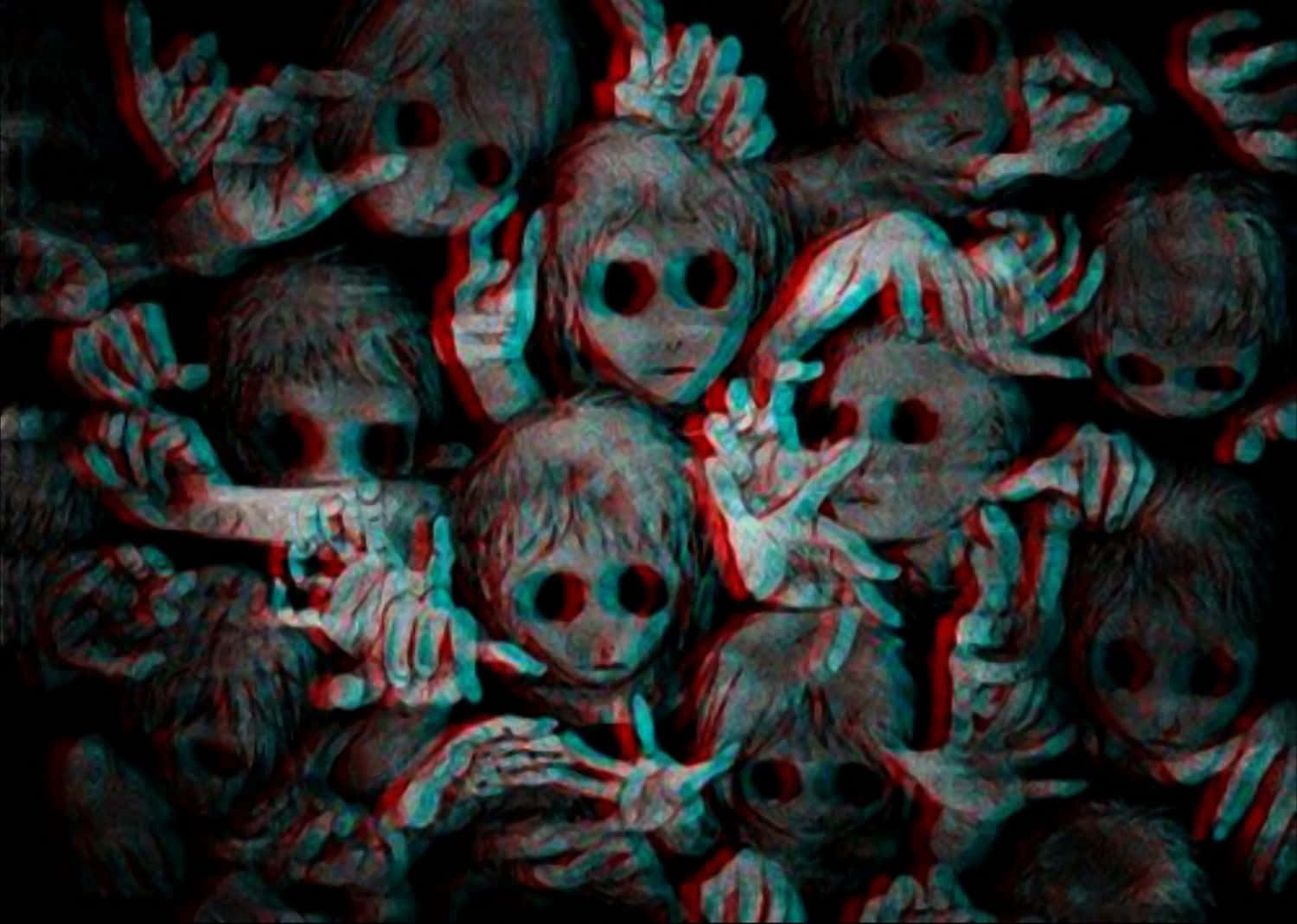 Download Creepy Aesthetic Cartoon Eyeless Ghosts Wallpaper