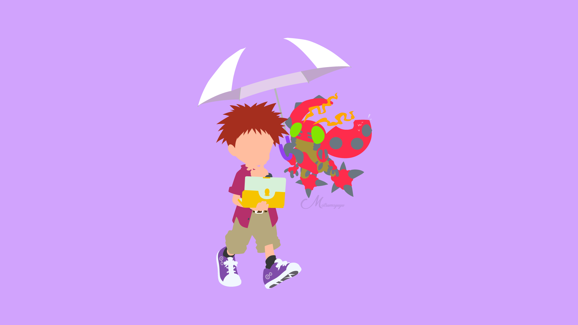Izumi and Tentomon from Digimon Adventure