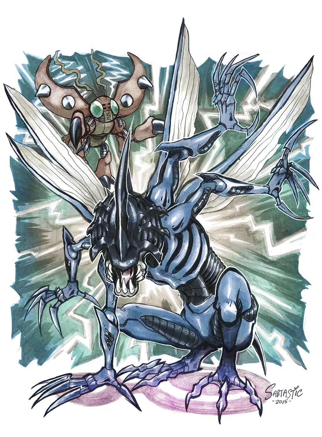 Kabuterimon and Tentomon by Sabtastic on Newgrounds