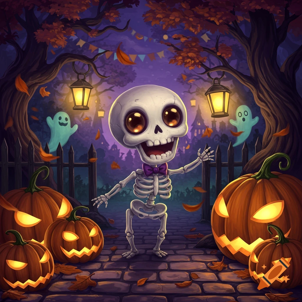 Halloween Themed Animated Character created on Craiyon