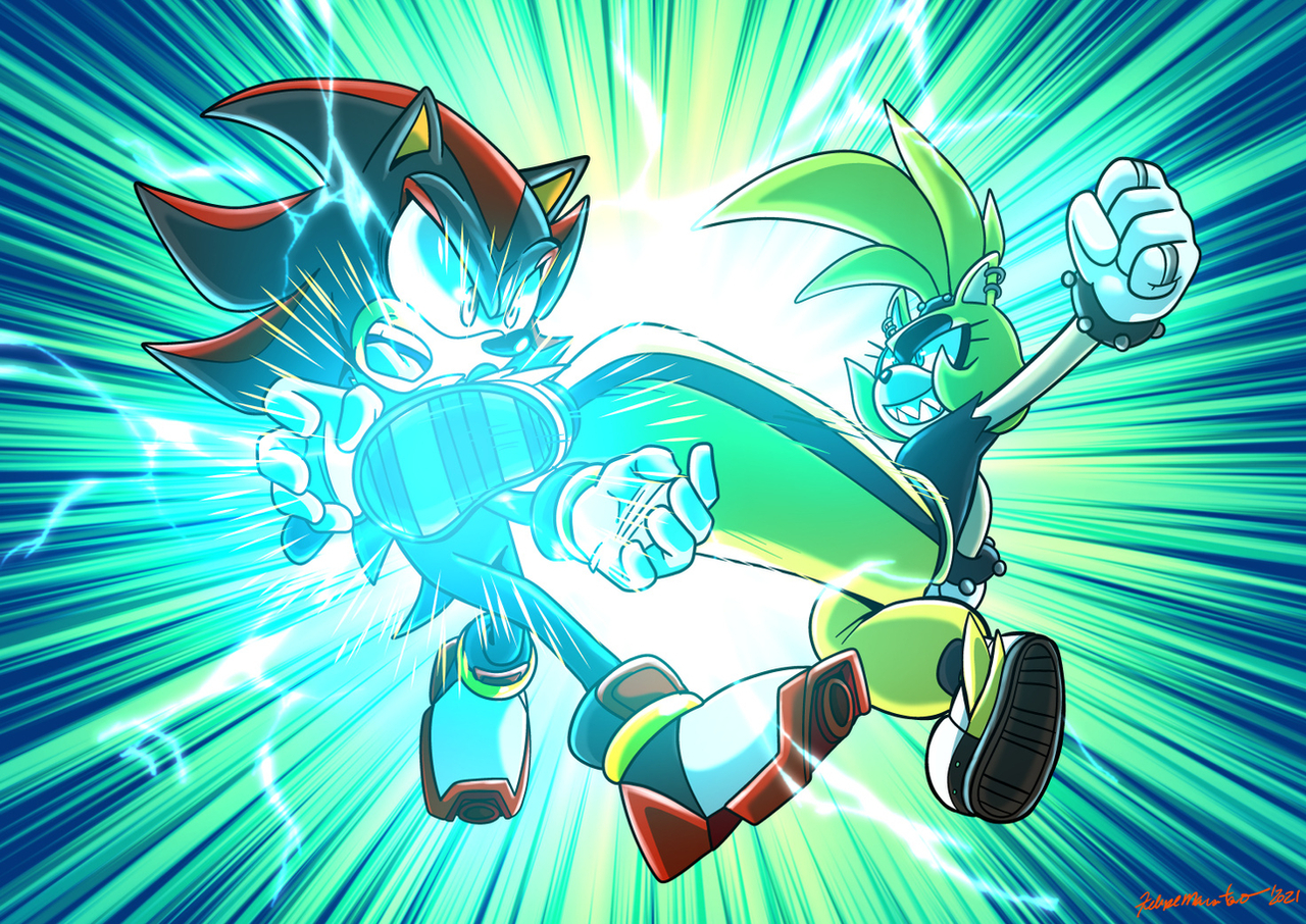 2259, artist:paradoxjh, shadow the hedgehog, surge the tenrec, fight, surge