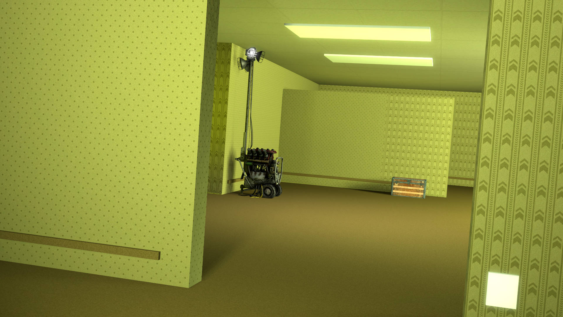 Download The Backrooms Empty Room Wallpaper