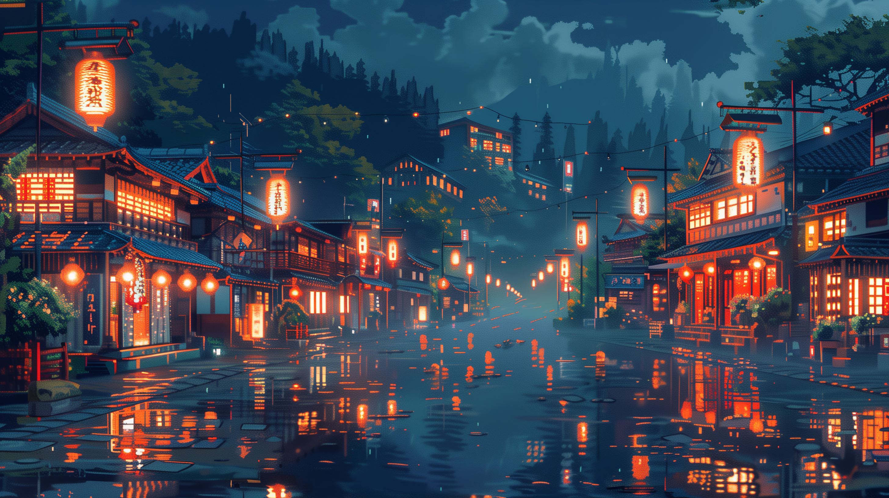 Timeless Tranquility: AI Enhanced Japan House At Night