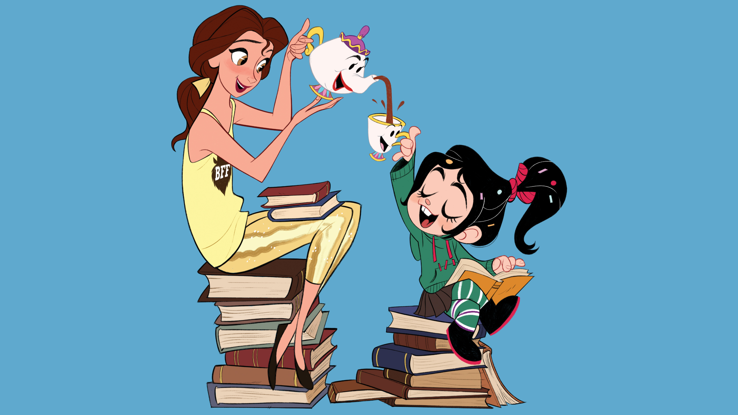 Ralph Breaks the Internet Disney Princess with Vanellope HD desktop wallpaper