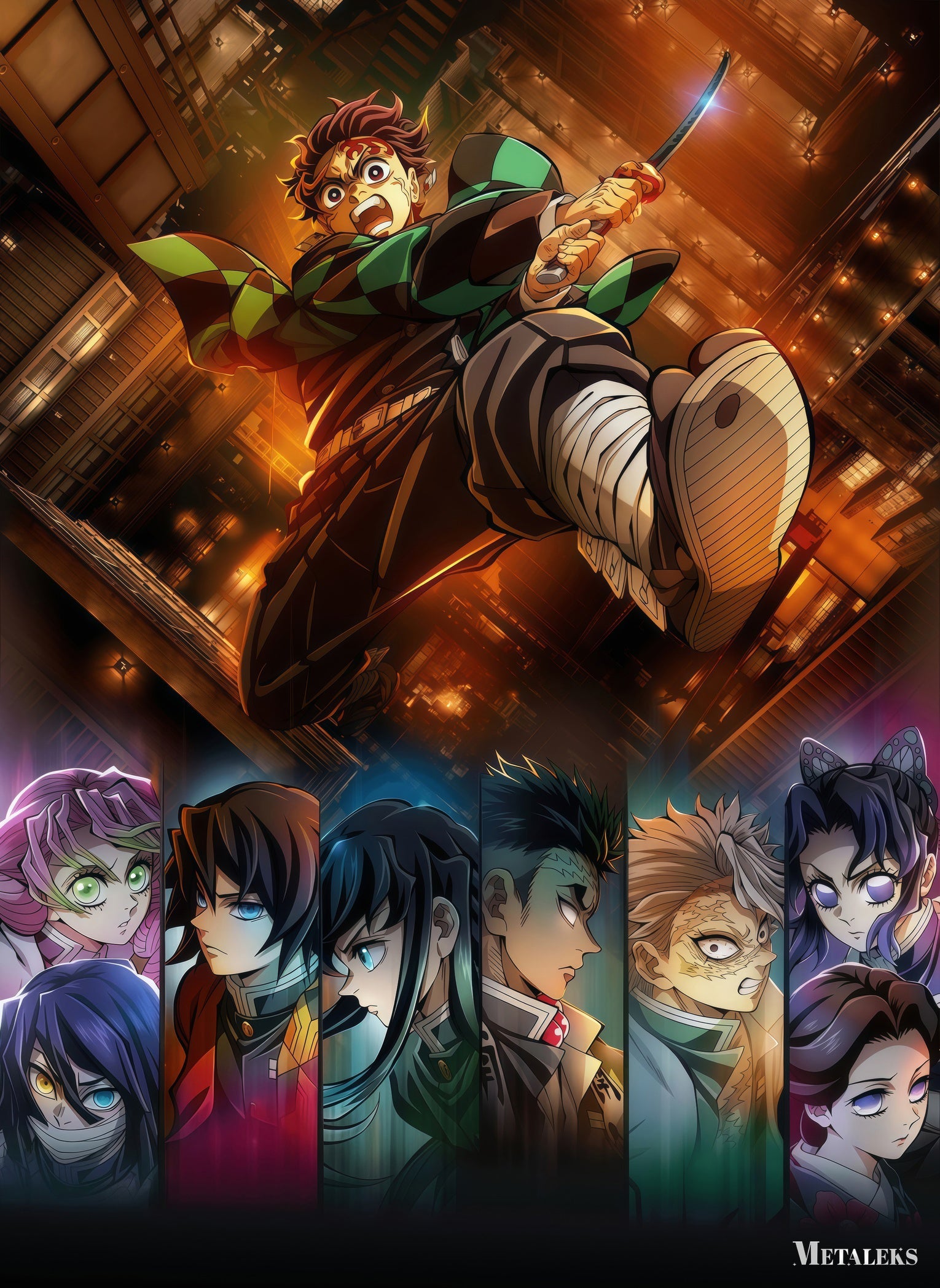 Demon Slayer Kimetsu No Yaiba Castle Arc JY0701 Poster, Picture, Metal Print, Handmade