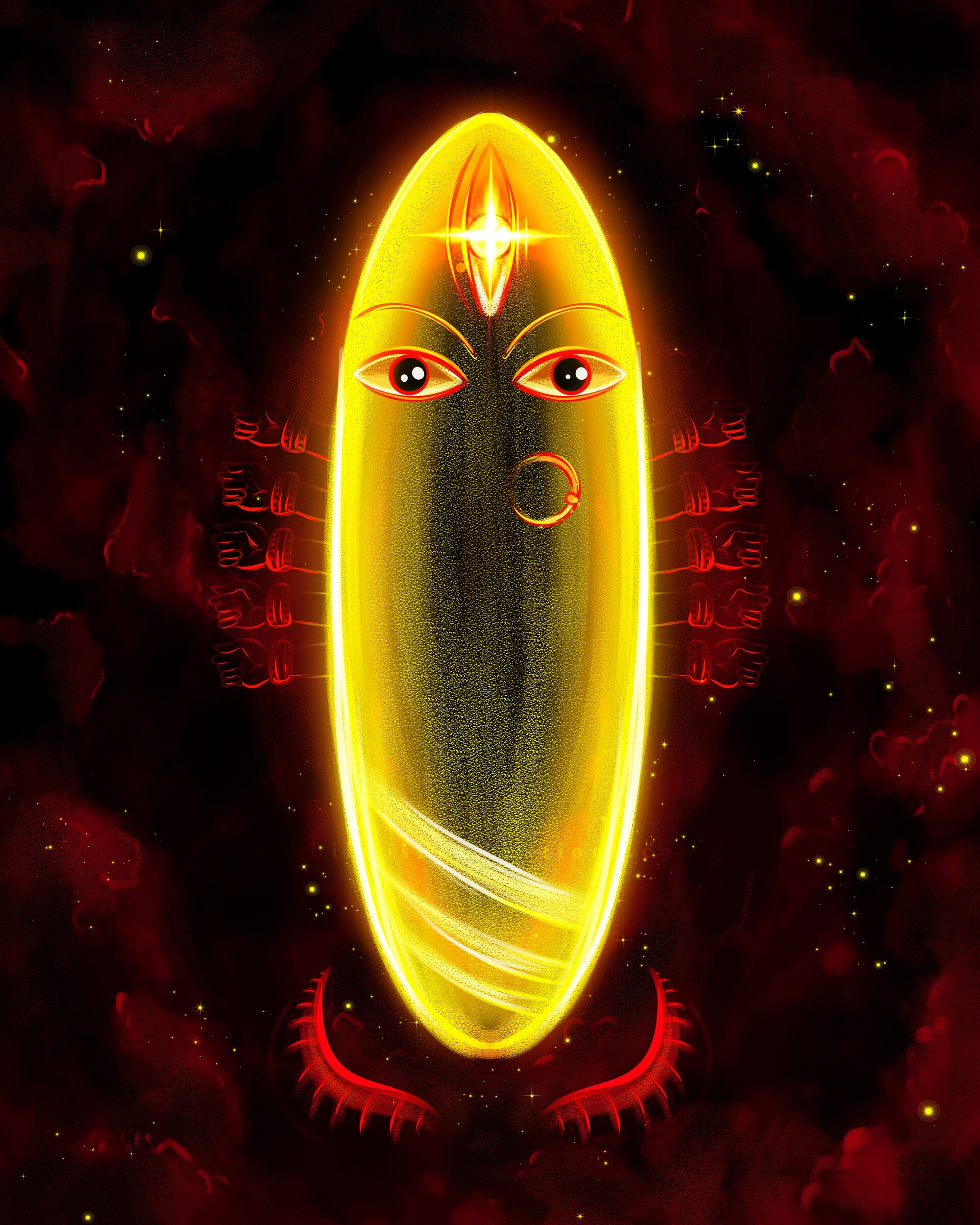 Linga Bhairavi Mata digital art