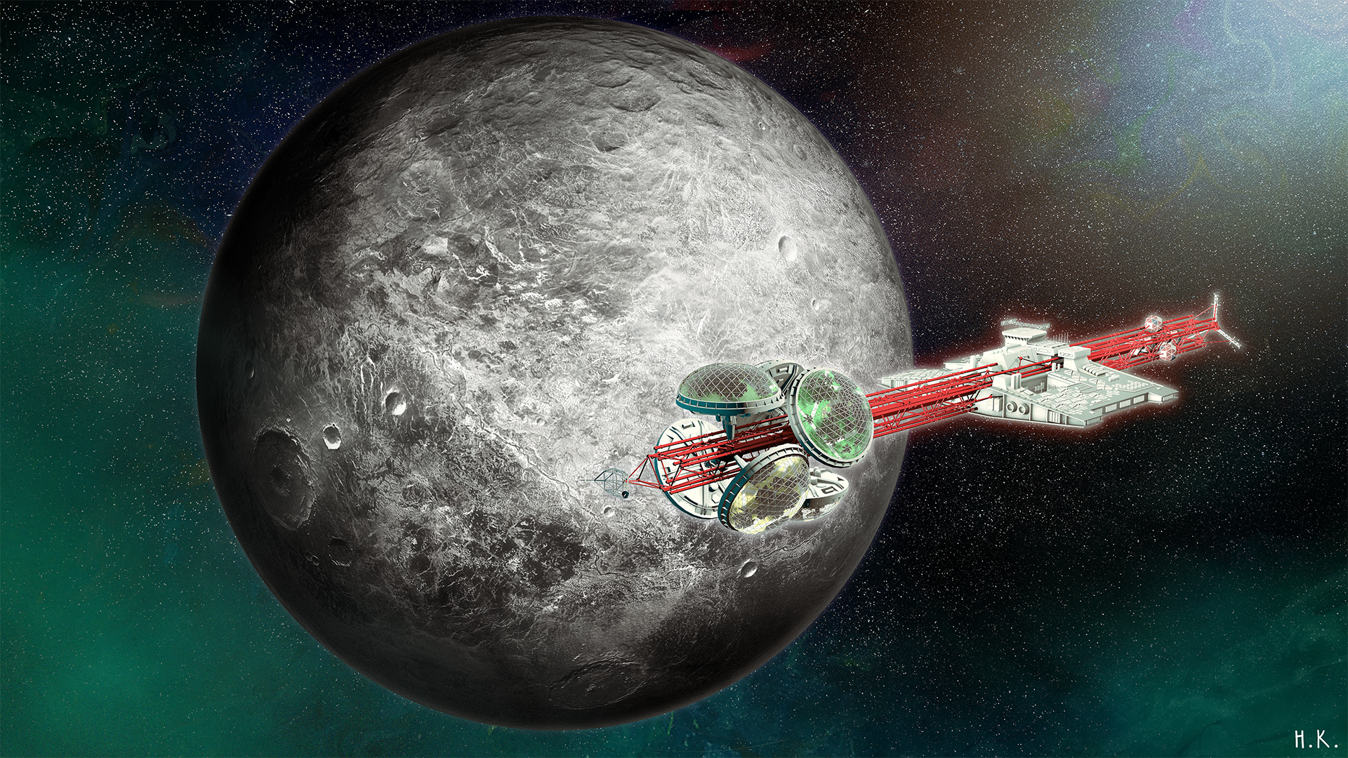 Ceres of Harvest (feat. Valley Forge spaceship from Silent Running movie), art