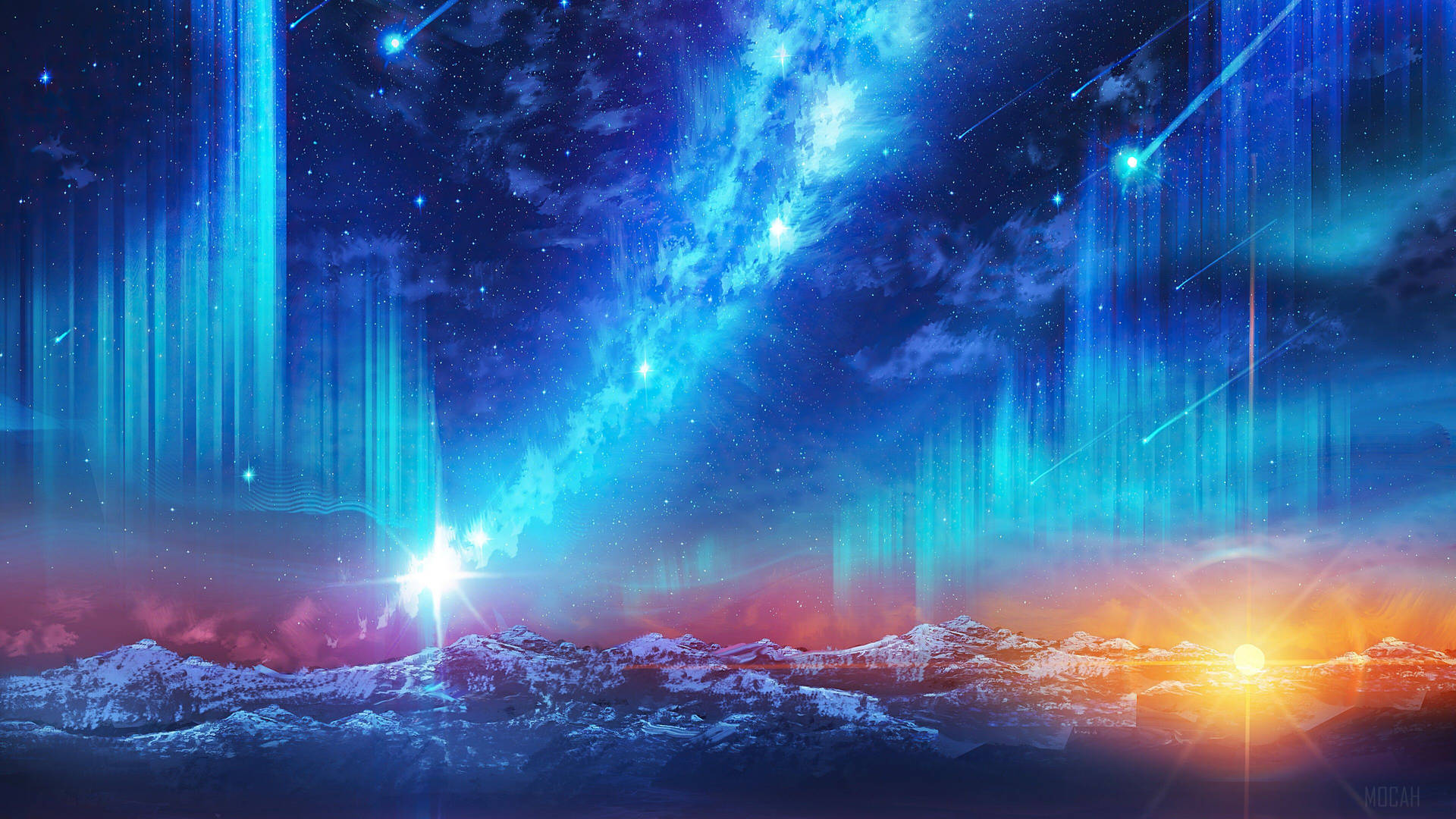 Download Animation Aurora Borealis Over