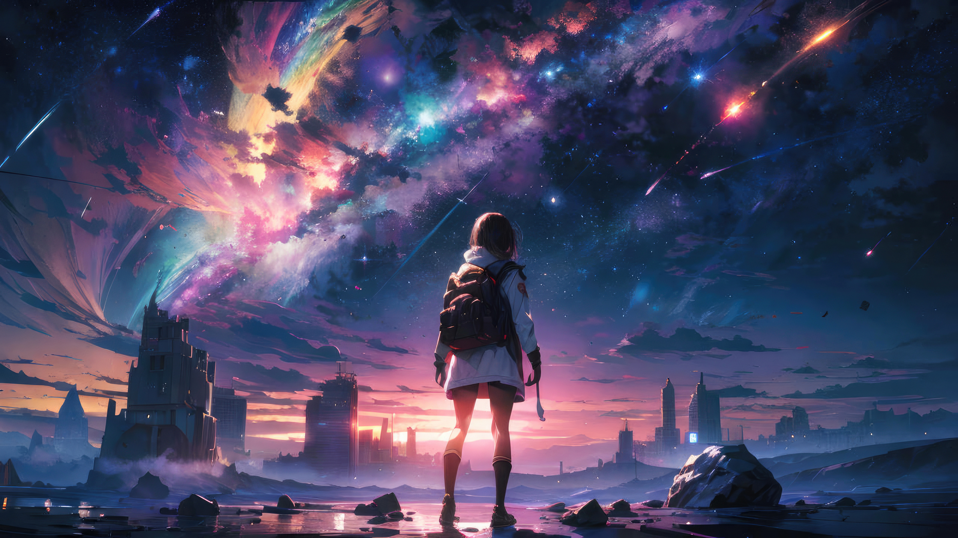 Borealis Beauty In Anime Wallpaper, HD