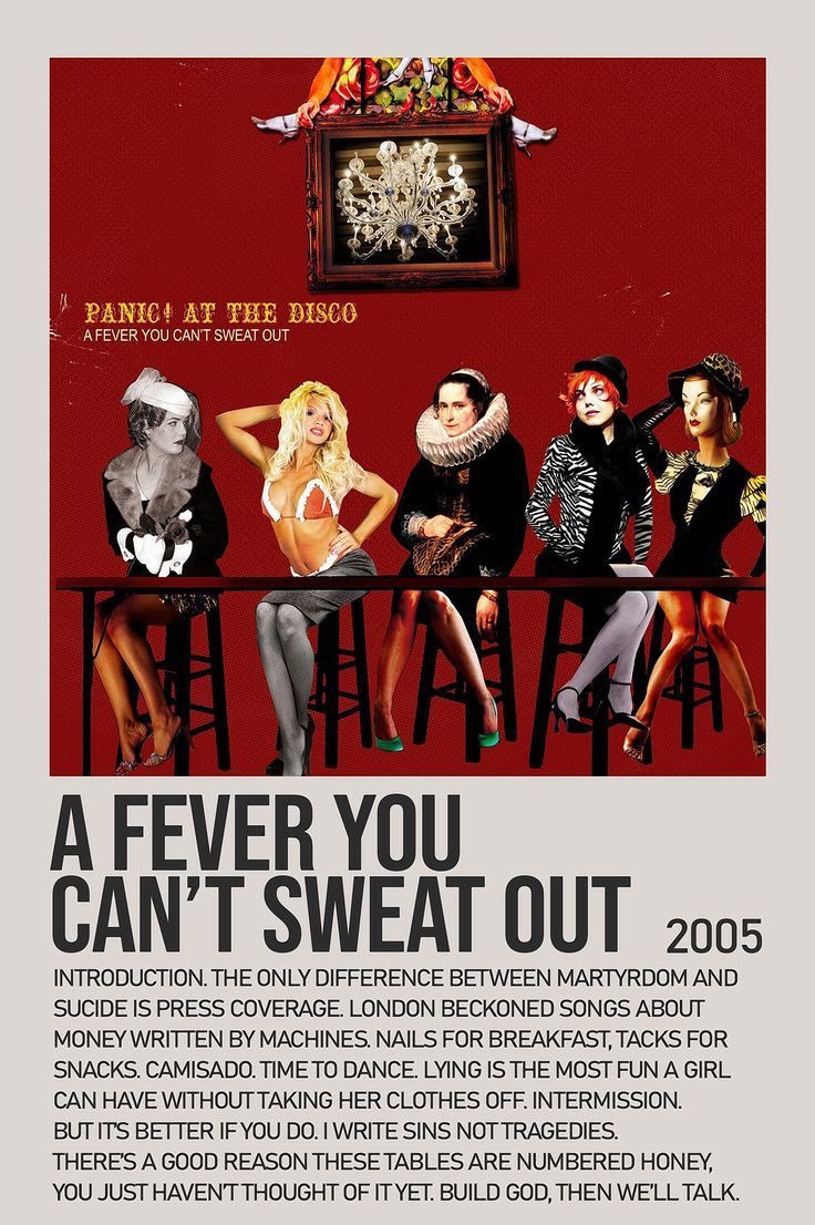 A Fever You Can't Sweat Out By Panic! At The Disco Minimalist Album Poster