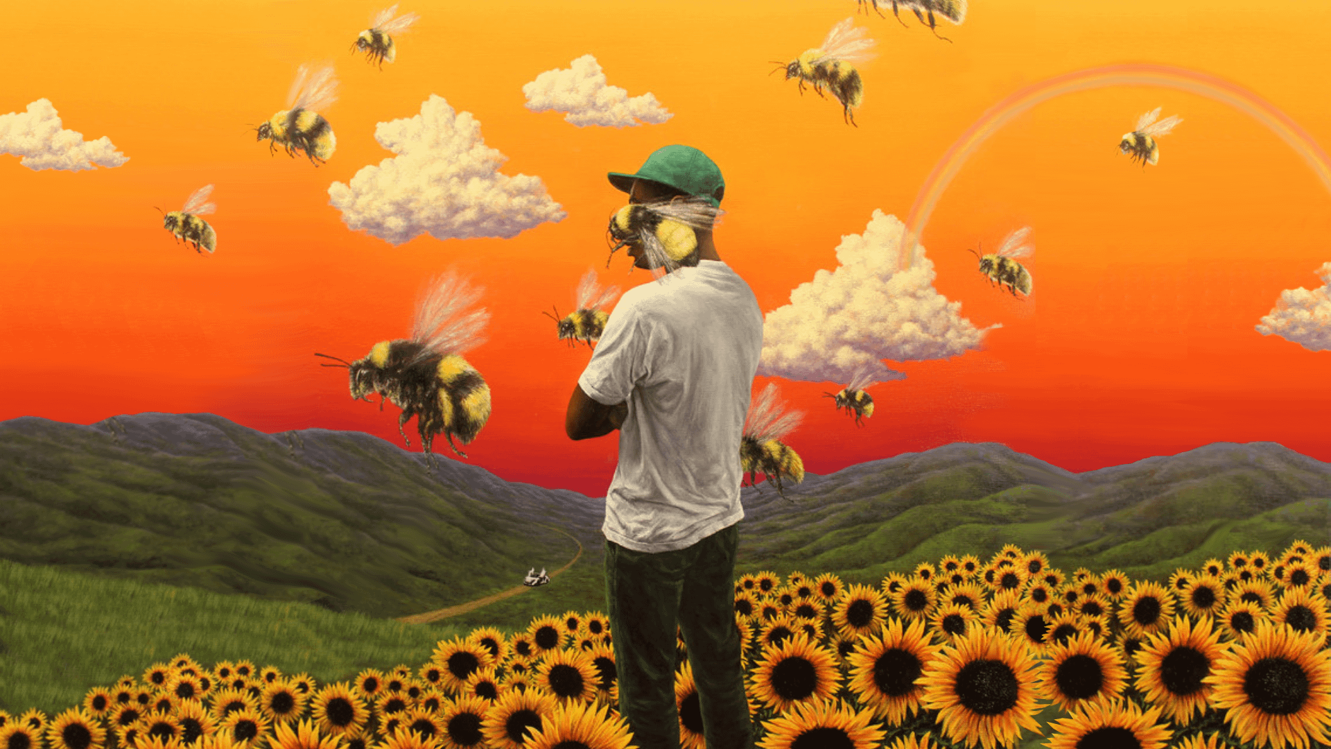 I widened the Flower Boy album cover for PC wallpaper without using AI