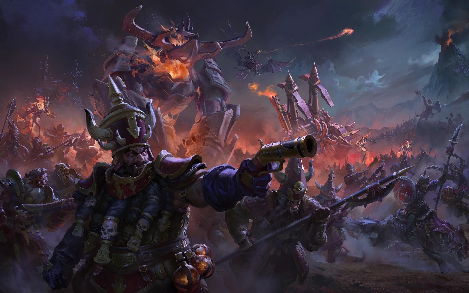 Chaos Dwarfs loading screen art (1920x1080)