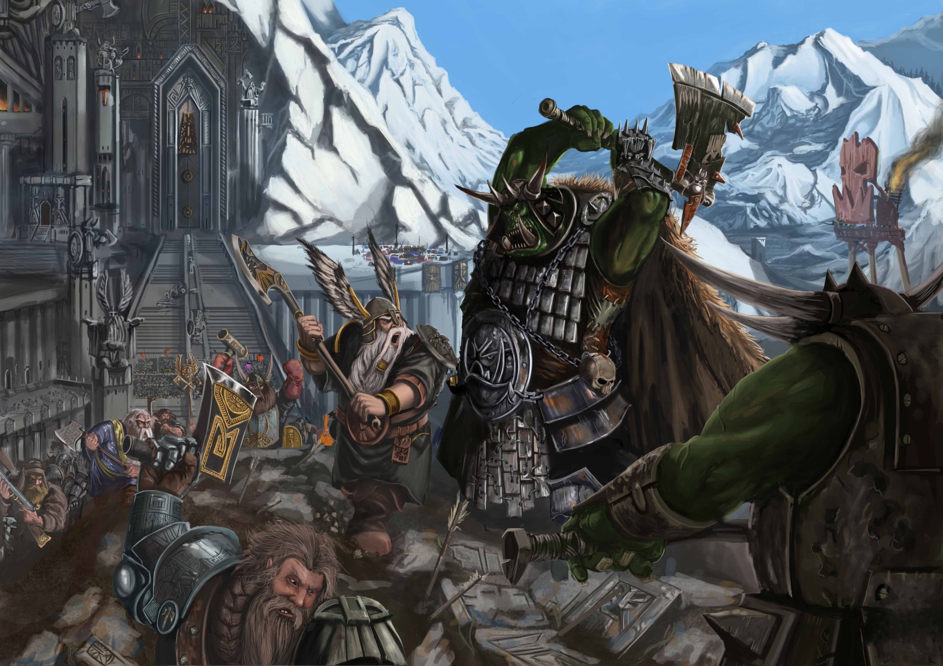 Wallpaper warhammer, dwarves, battles for your phone