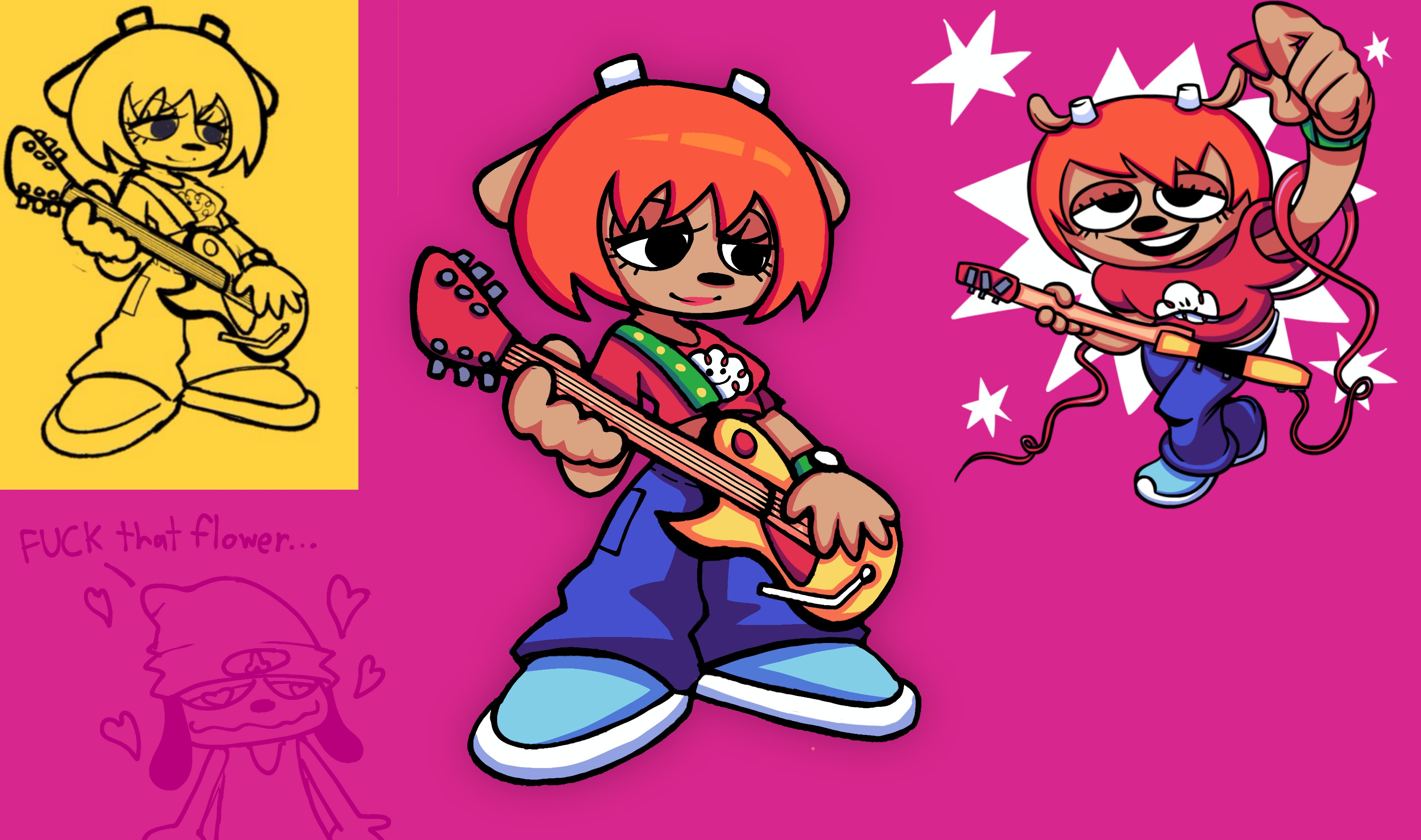 givemethesalt in umjammer lammy sprite concept for fun, based off color pallete for her because its the first thing i thought of when seeing it rammy alt
