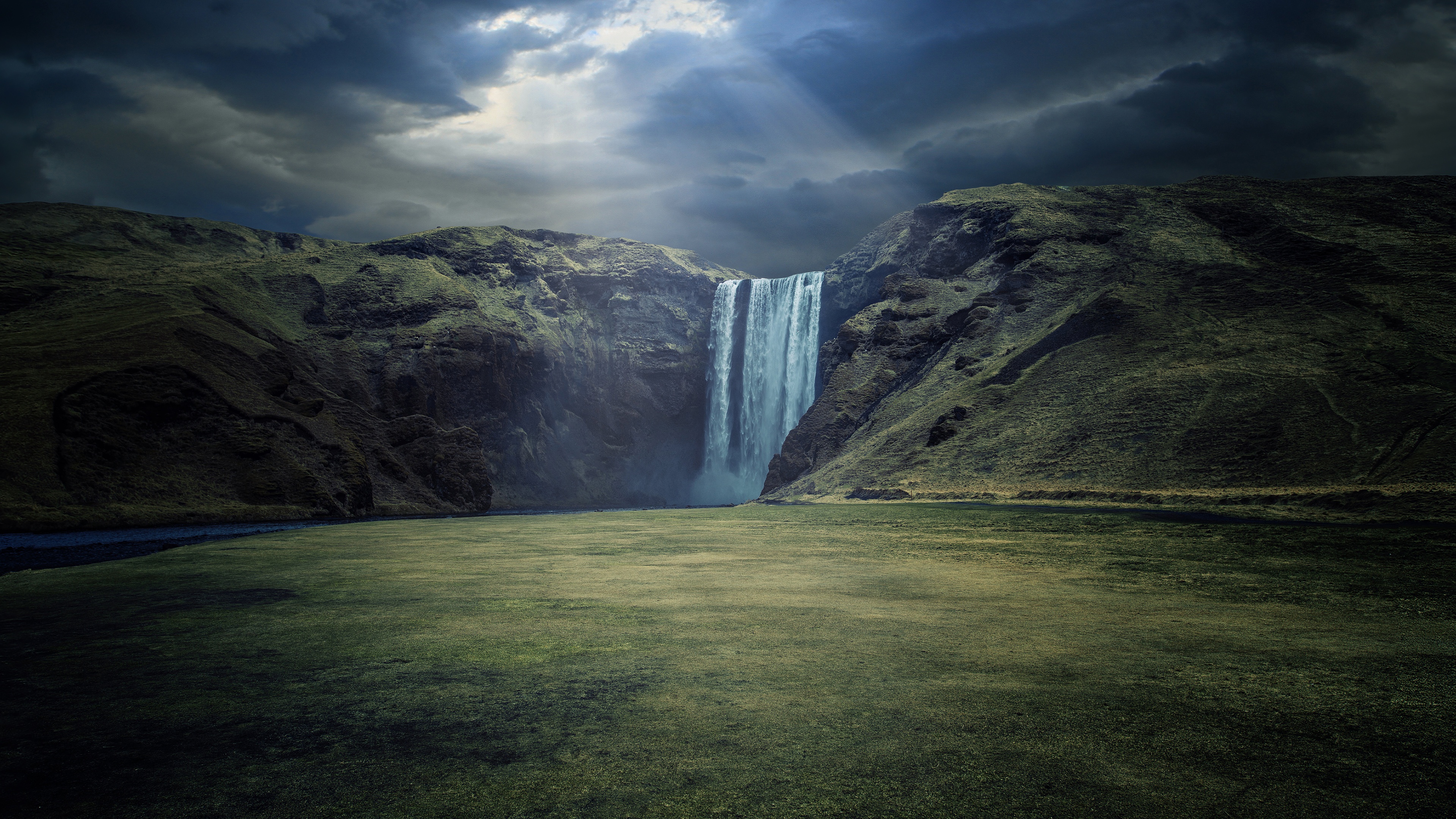 Skógafoss Wallpaper 4K, Waterfalls, Iceland, Cliffs