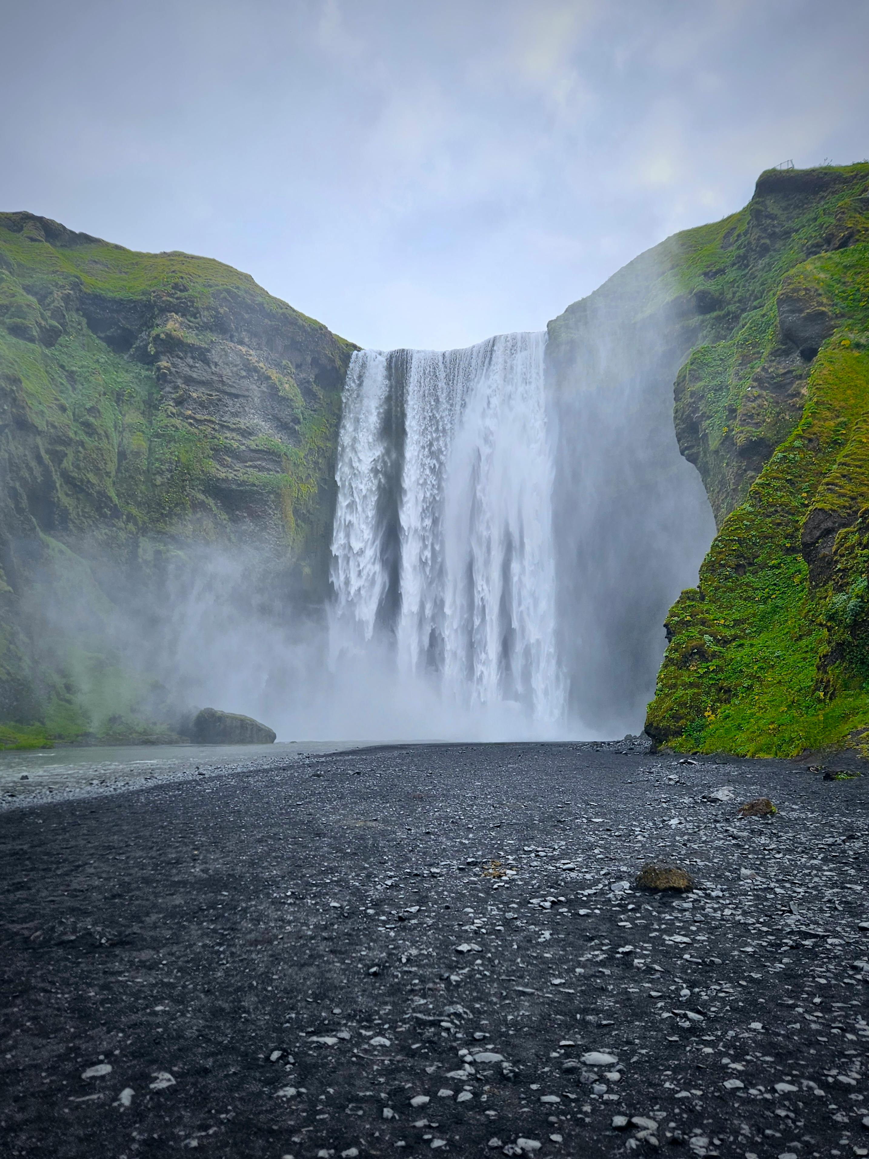 Skogafoss Waterfall in Iceland's Scenic Landscape · Free