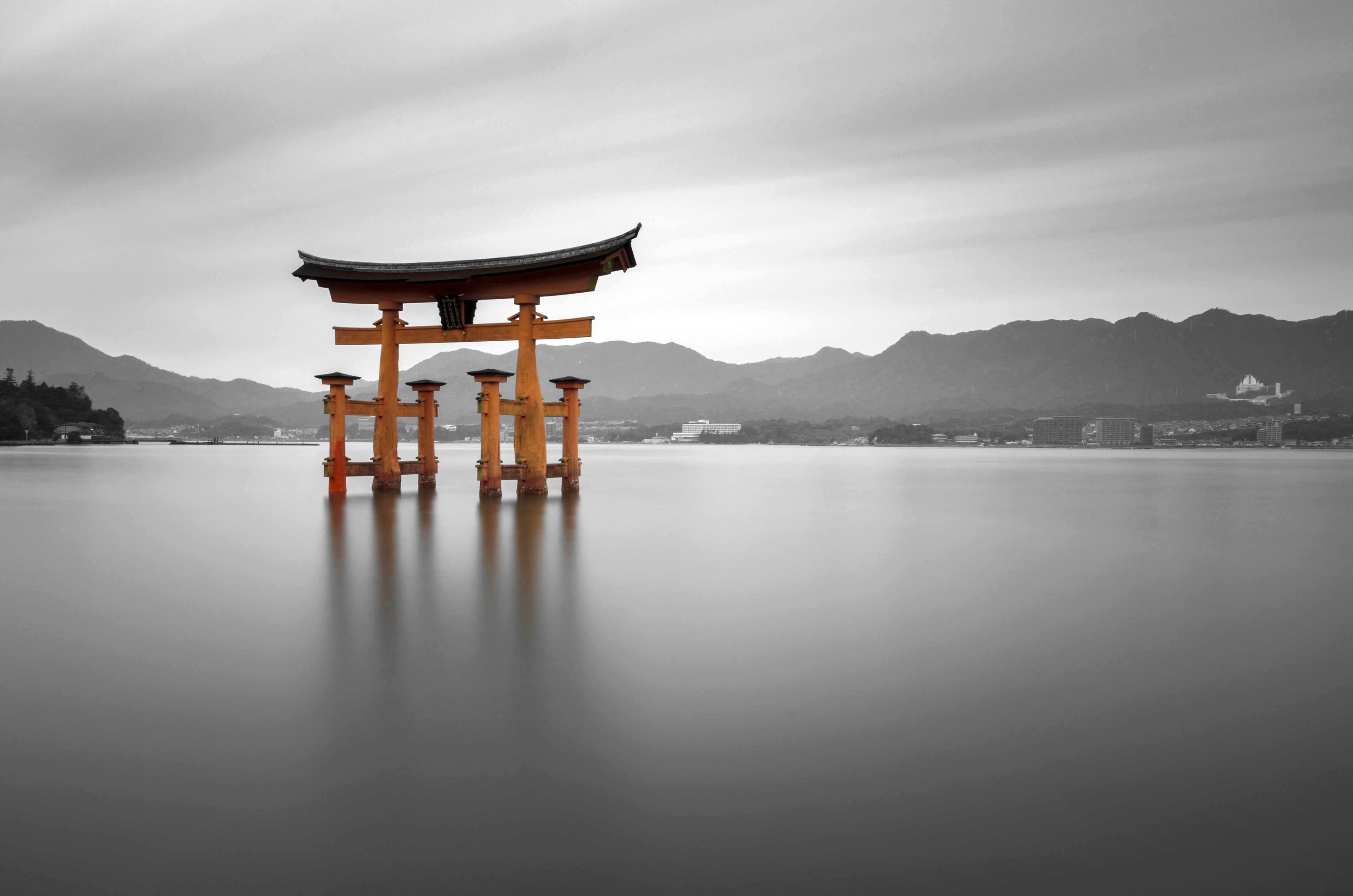 Miyajima, Japan. It's A Classic Tourist Sight But An Absolute Must See: The Giant Torii At The Shore Of The Shrine Island, Which You Can Walk Up To At Low Tide. OC, Details