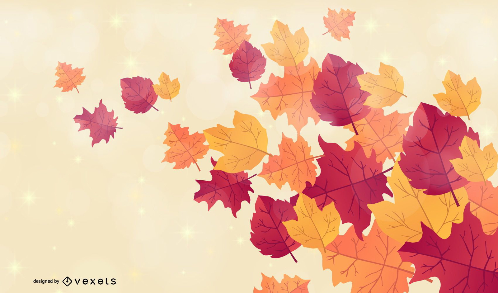 Glowing Autumn Leaves Background Vector Download