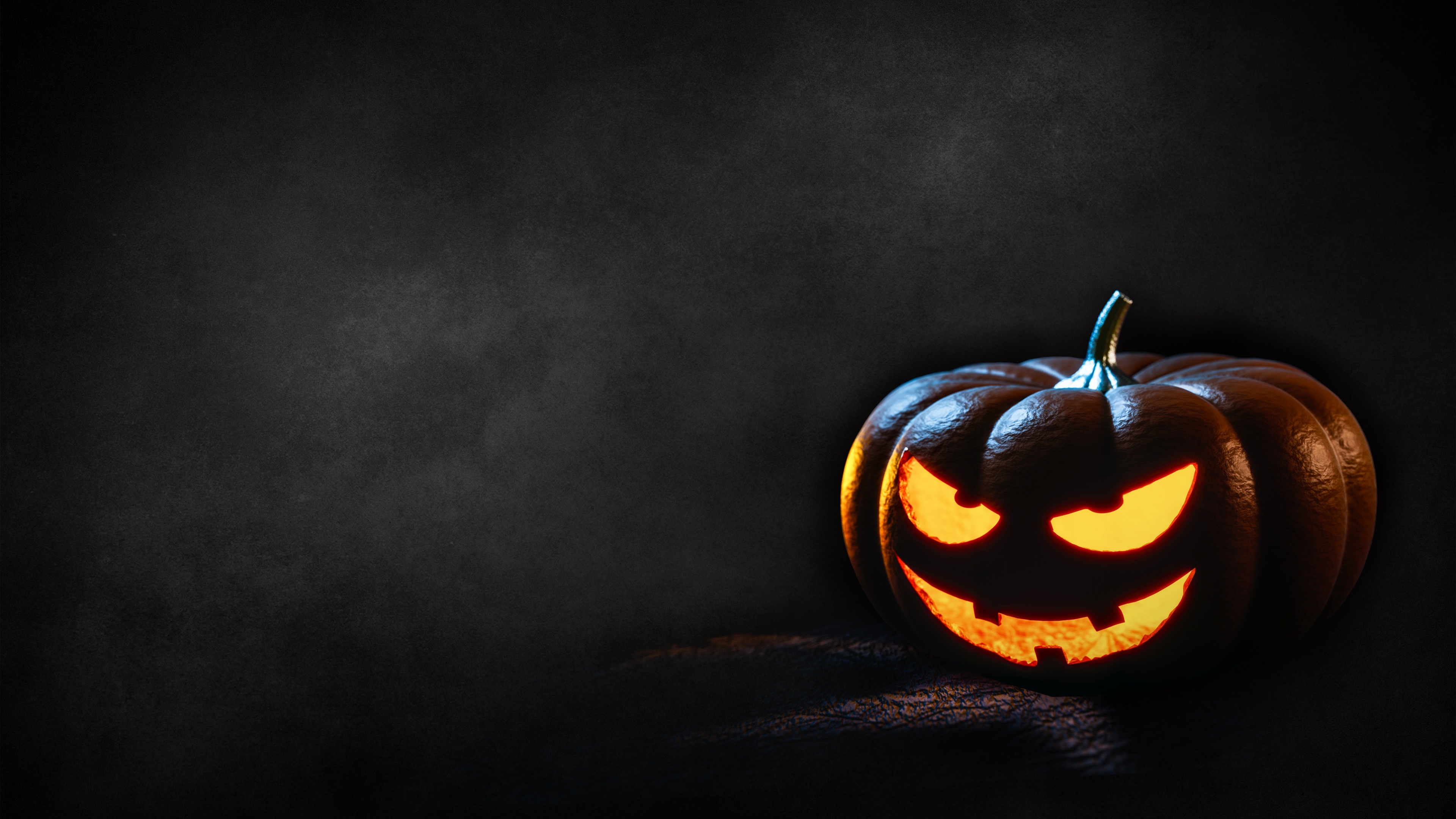 Halloween Pumpkin Wallpaper 4K, Scary, Dark, Glowing