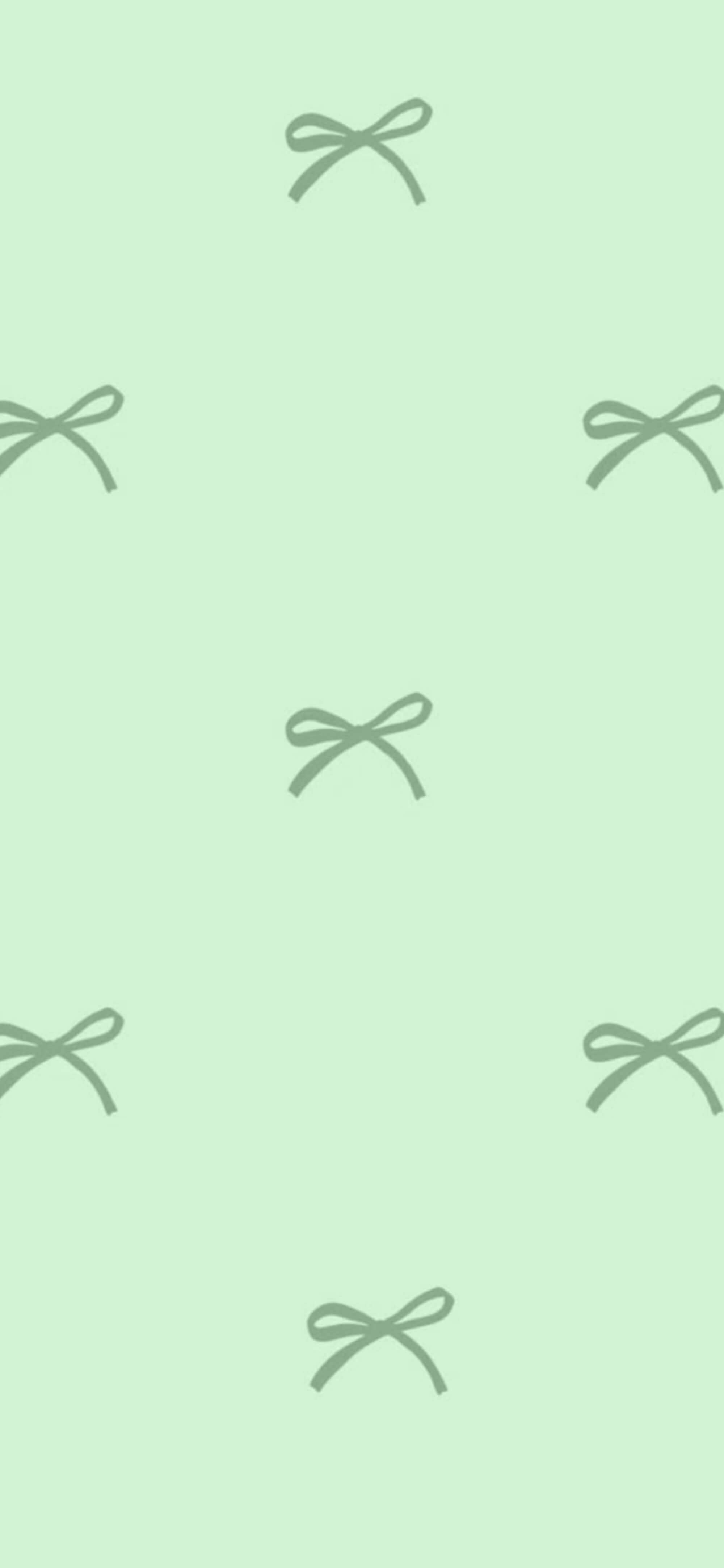 Mint Ribbon Minimal Bow Wallpaper Wallpaper iPhone
