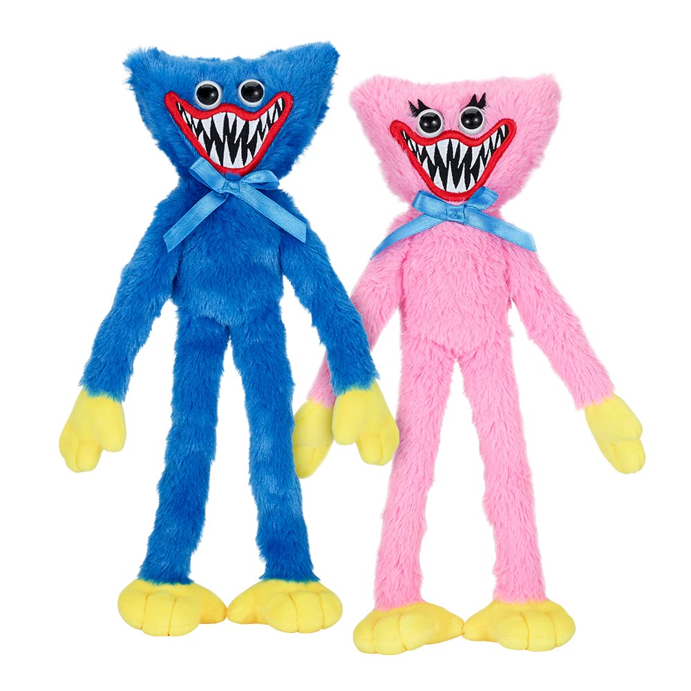 Poppy Playtime Huggy Wuggy & Kissy Missy Scary Plush Set (Two 14'' Tall Plushies, Series 1) [Officially Licensed] (MP7706 VP), Toys & Games
