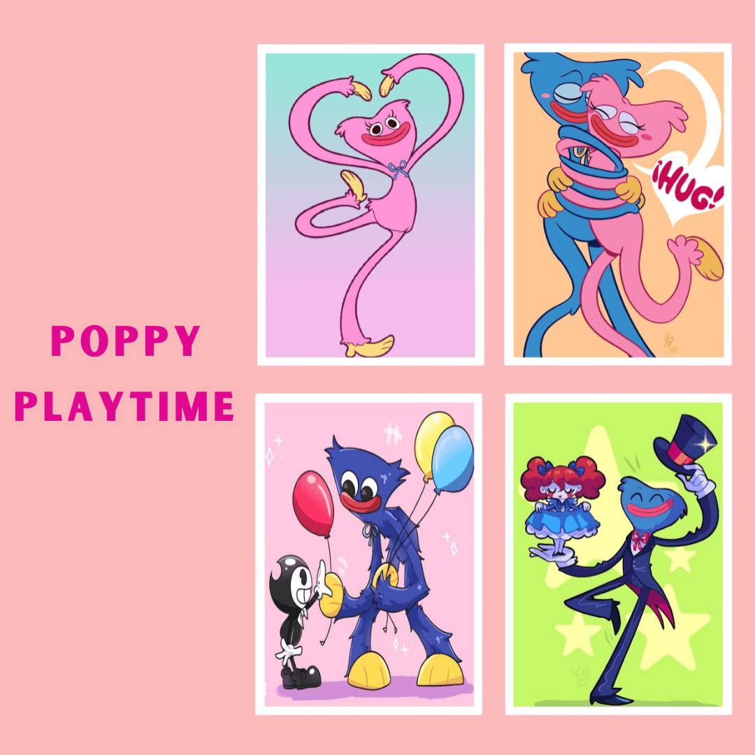 Poppy Playtime Wuggy Kissy Missy Stickers (Pack of 4)