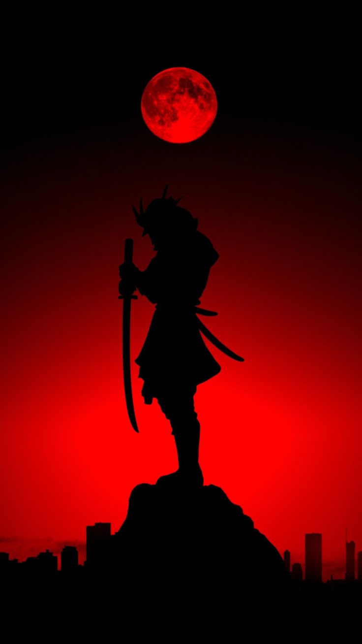 Samurai Ninja Red Black Wallpaper