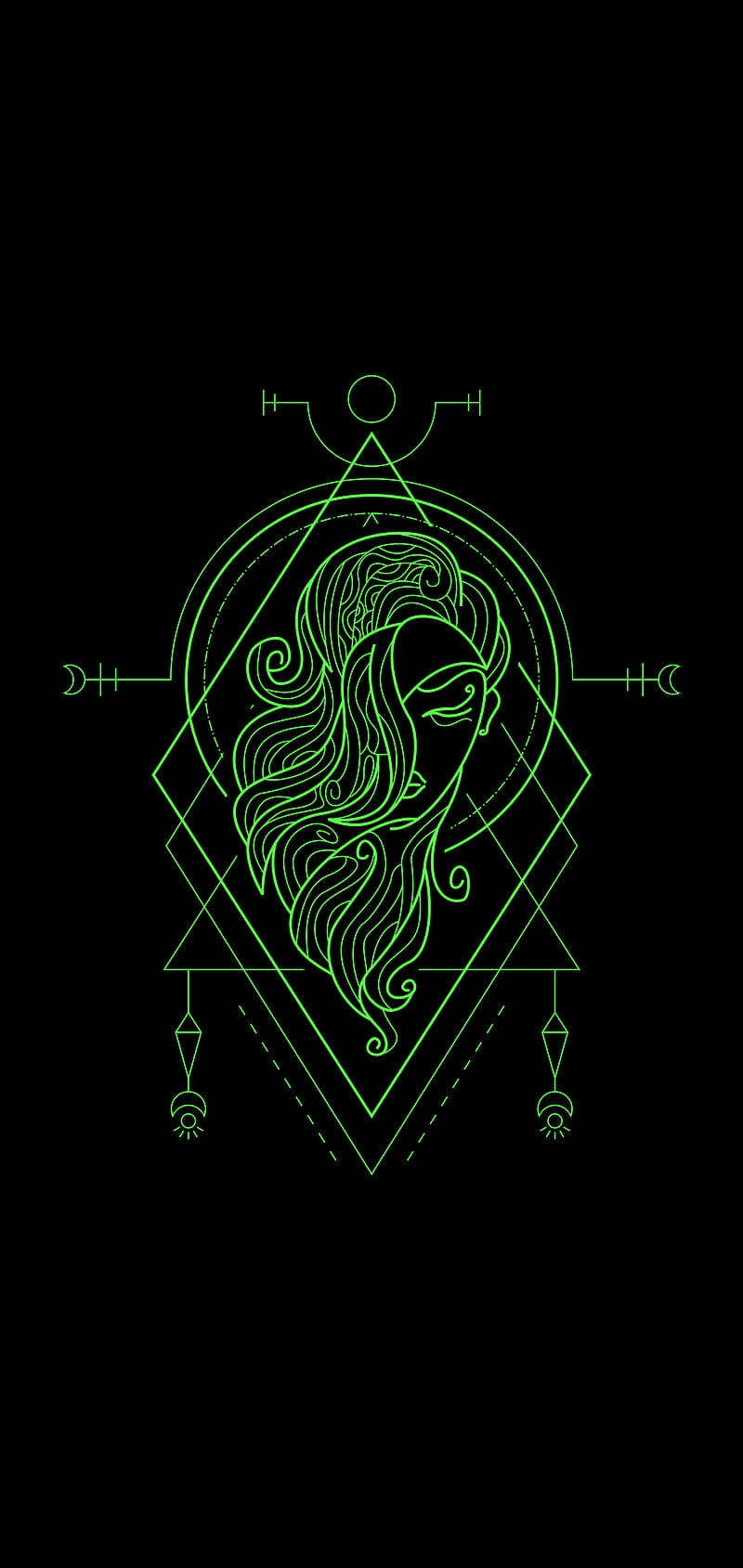 Download Green Virgo Zodiac Geometric Wallpaper