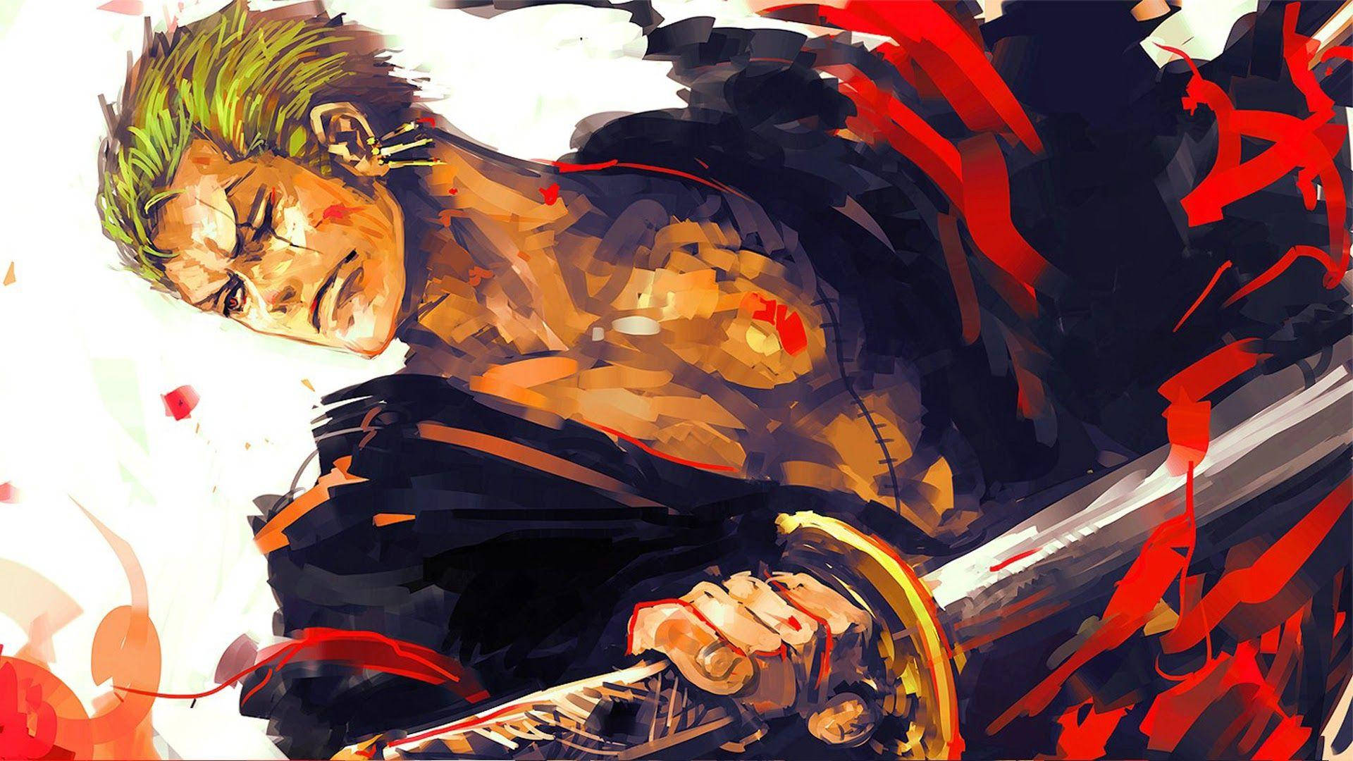 Download Zoro HD Holding Sword Wallpaper