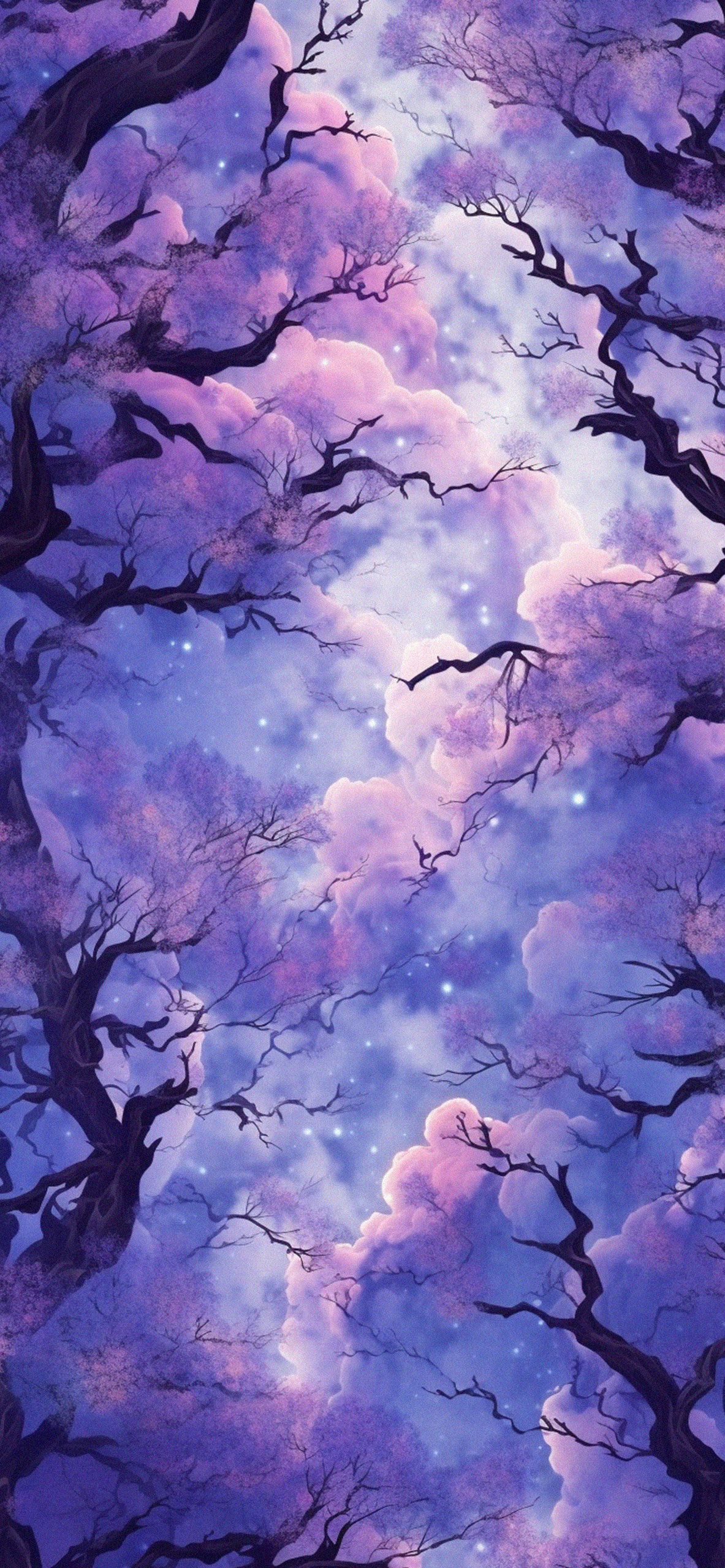 Tree & Clouds Purple Wallpaper Clouds Wallpaper iPhone