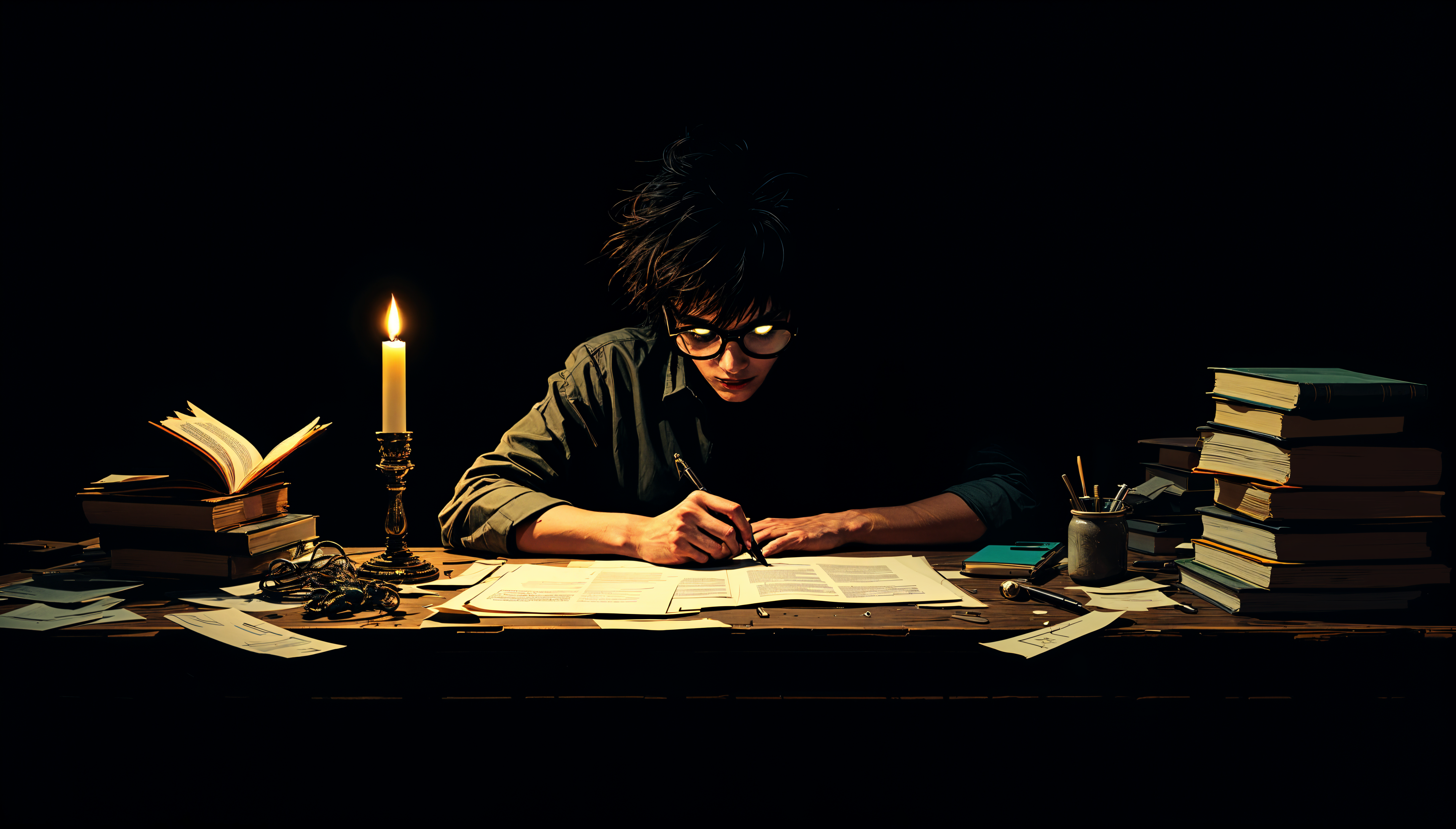 Dark Academia: A 4K Ultra HD Wallpaper for Thoughtful Nights