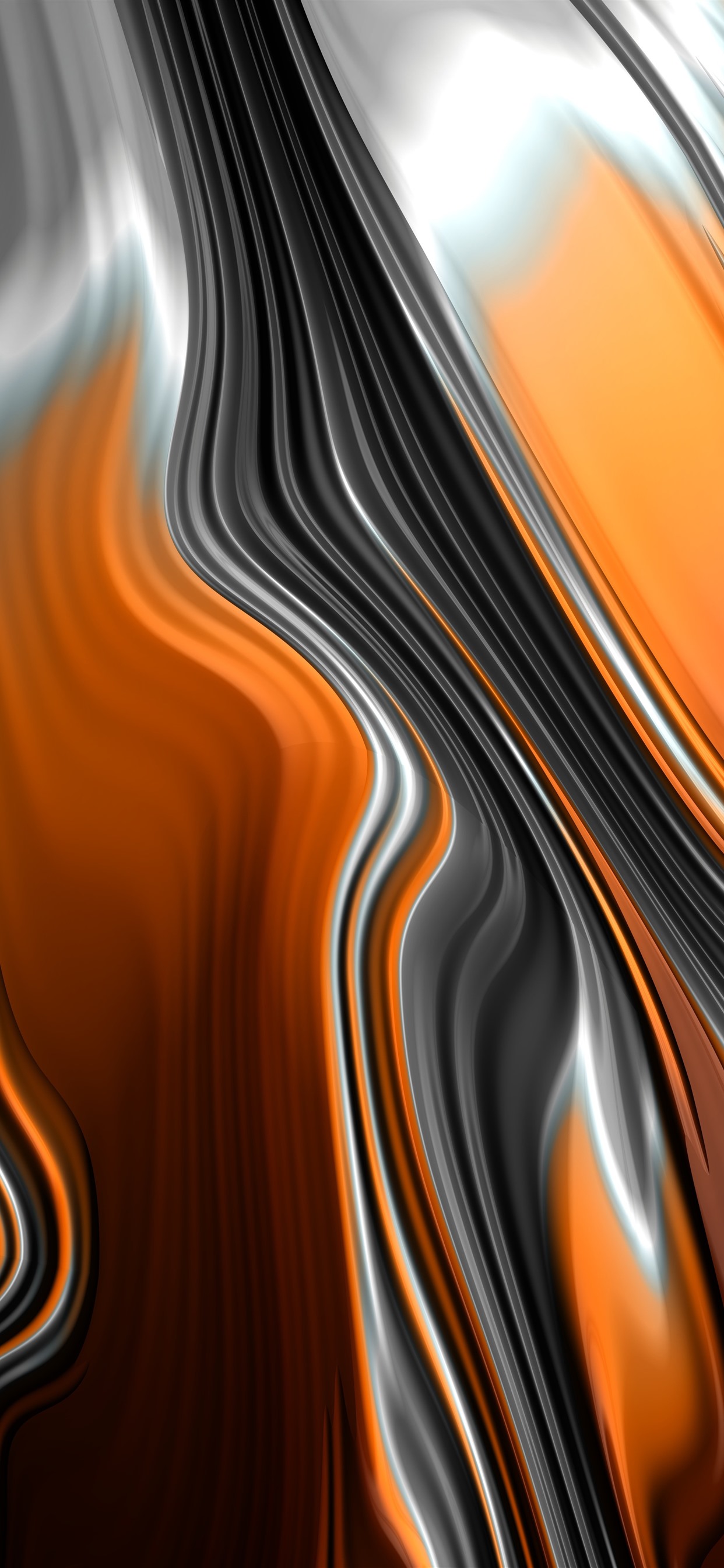 Abstract Fractal Graphics, Orange And Black 1242x2688 IPhone 11 Pro XS Max Wallpaper, Background, Picture, Image
