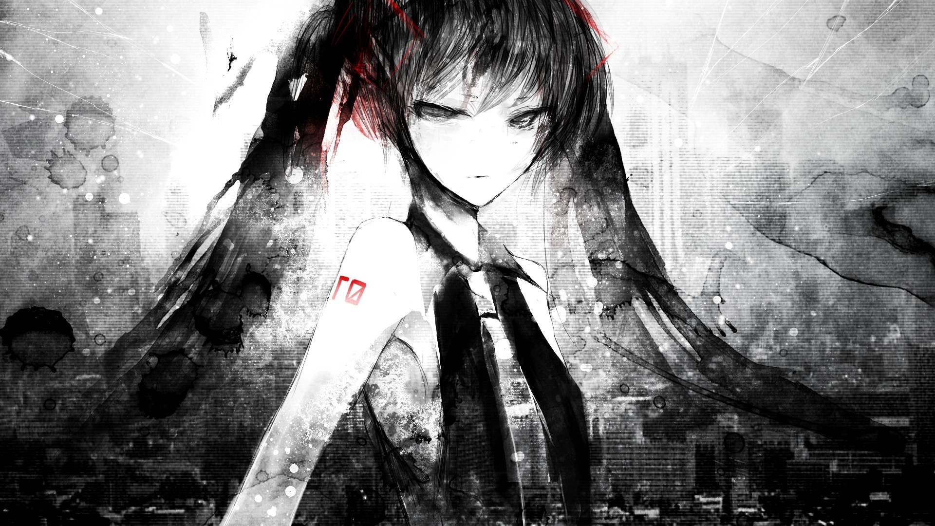 gray, Vocaloid, Hatsune Miku, Anime, Twintails Wallpaper HD / Desktop and Mobile Background