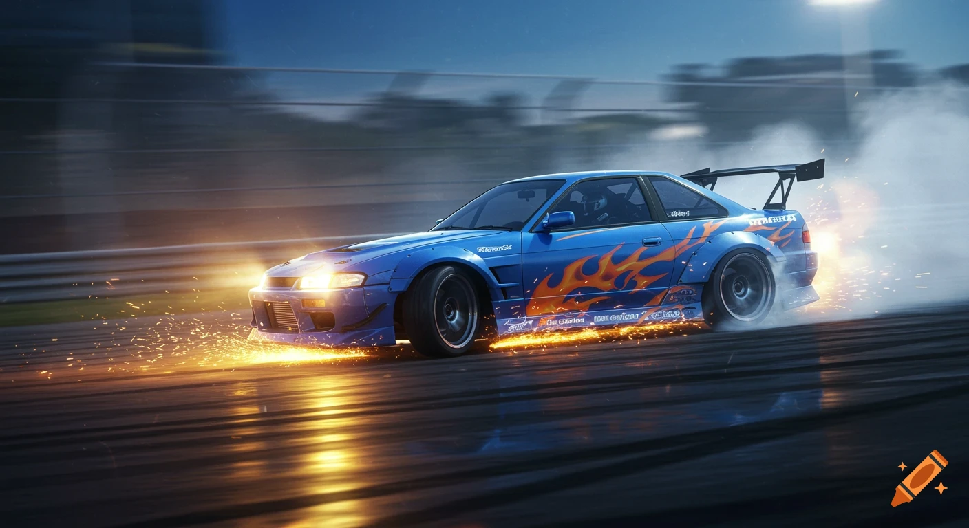 Dark and Stylish Car Drifting created on Craiyon