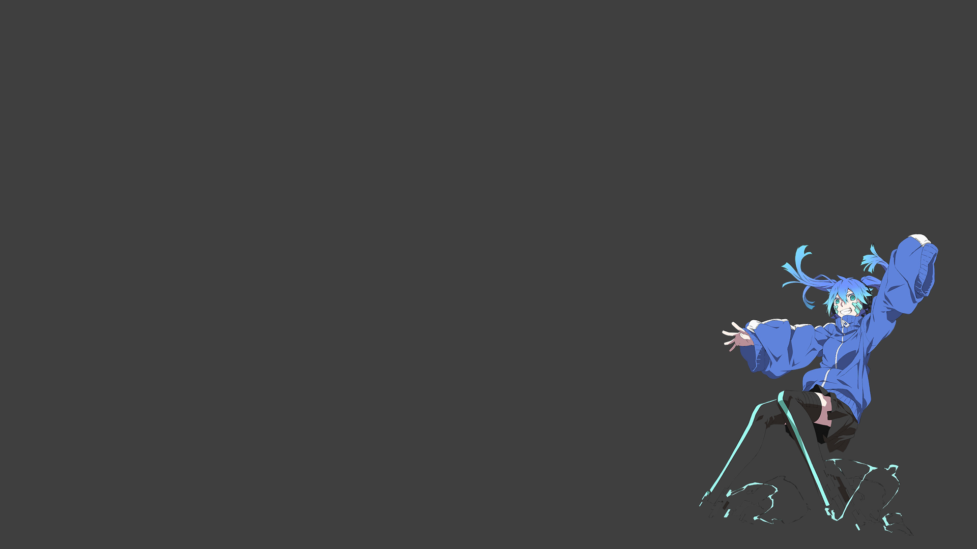 Vocaloid on a gray background, anime Kagerou Project Desktop wallpaper 1920x1080