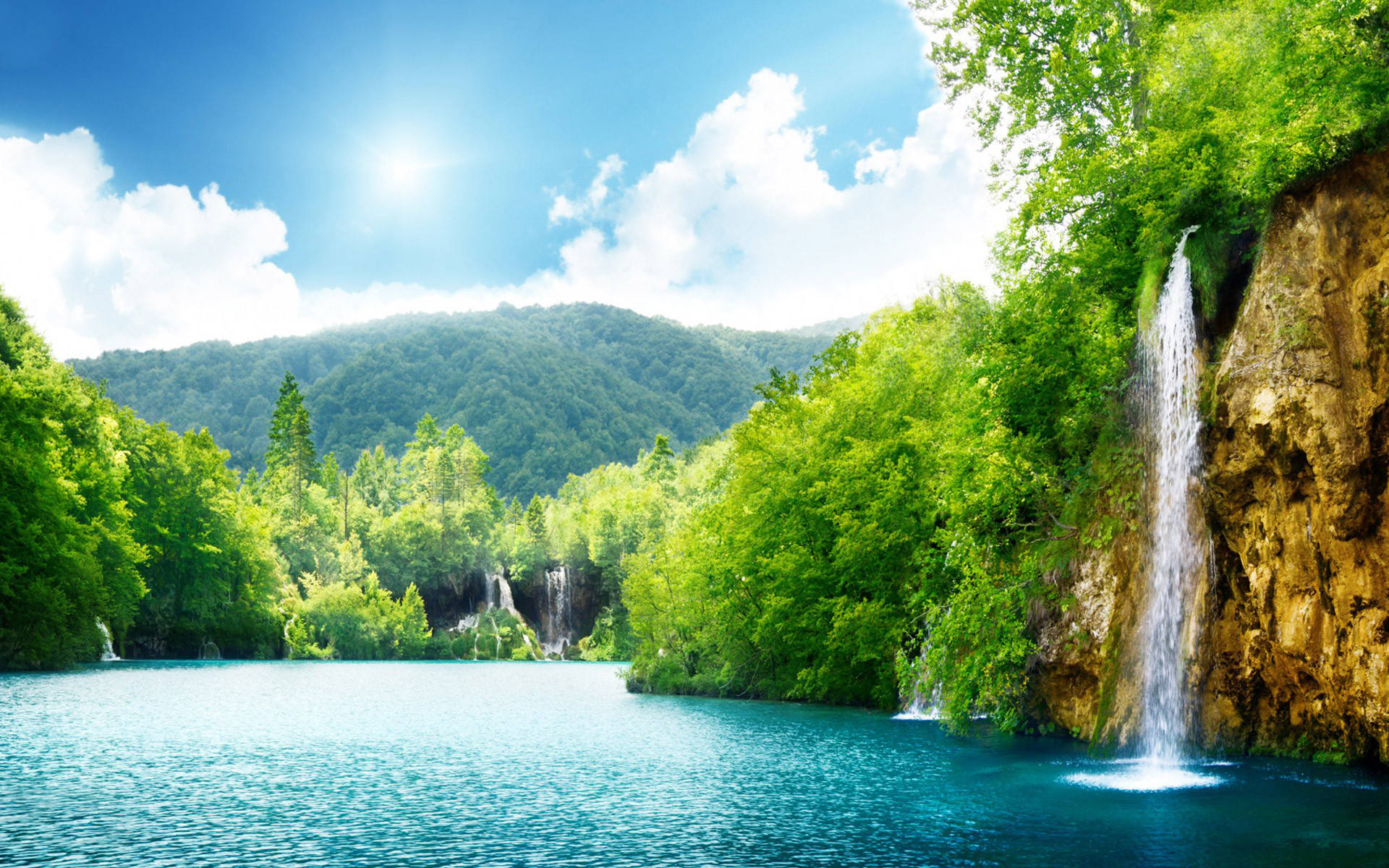 Download HD Landscape Blue Lagoon Wallpaper