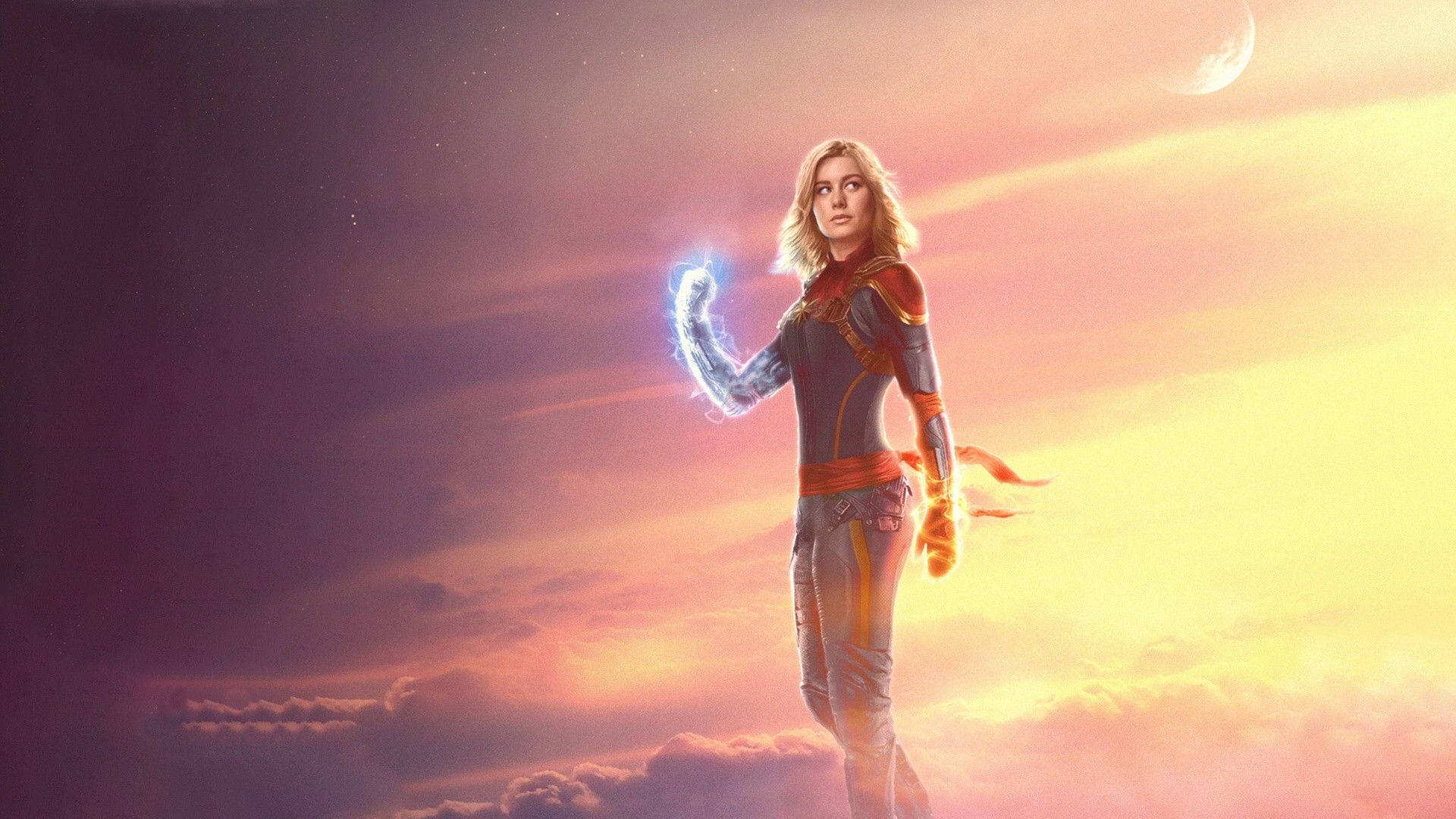 Download Brie Larson is the powerful Captain Marvel Wallpaper