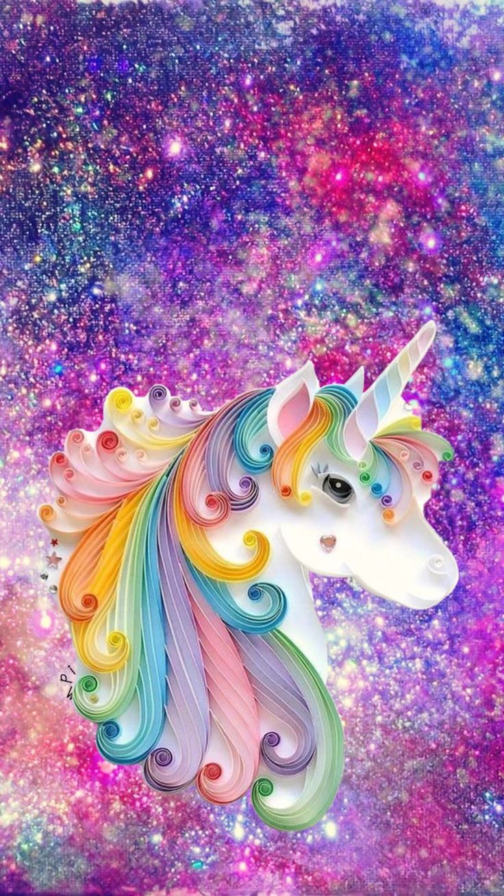 Colorful Unicorn with Sparkle Background